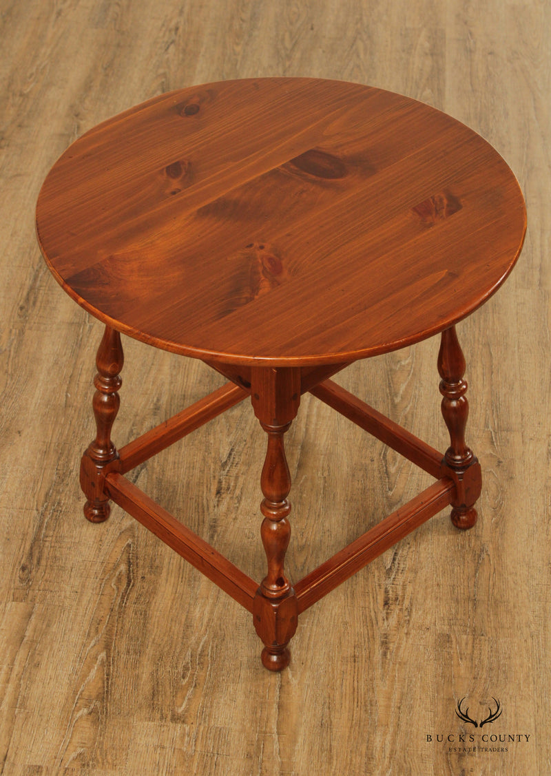 Ethan Allen Colonial Pine Round Side Tavern Table