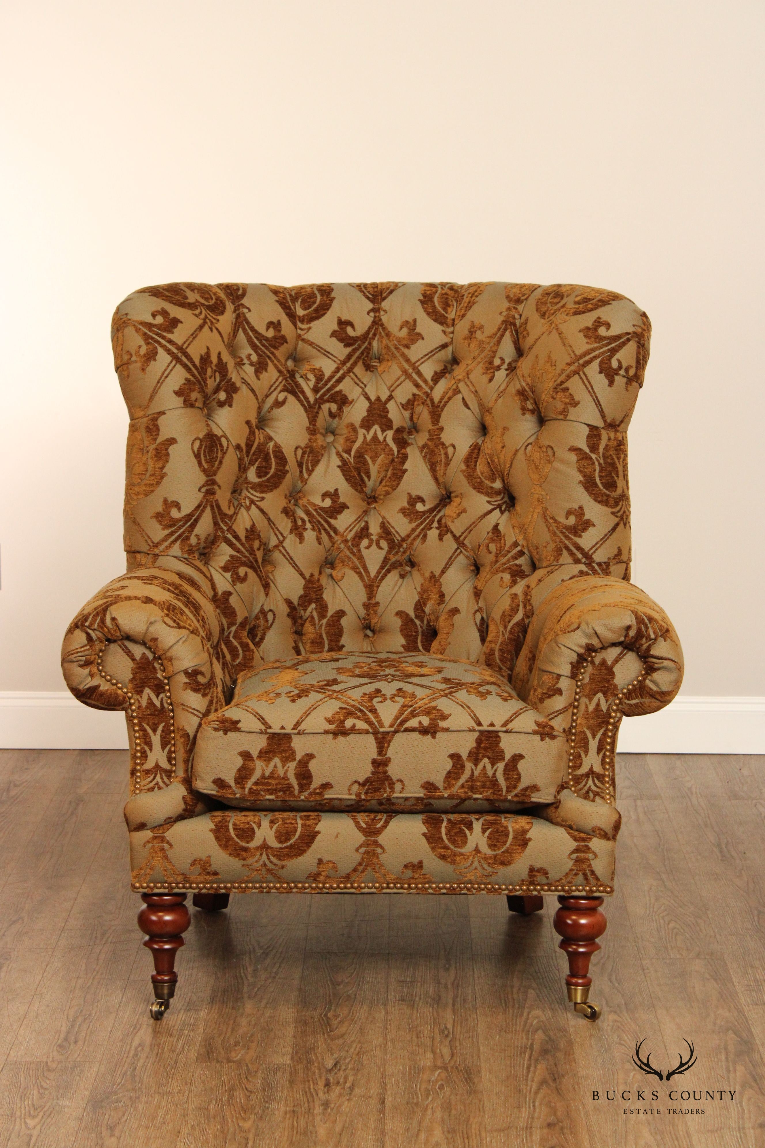 E.J. Victor Tufted 'Kensington' Wing Chair And Ottoman