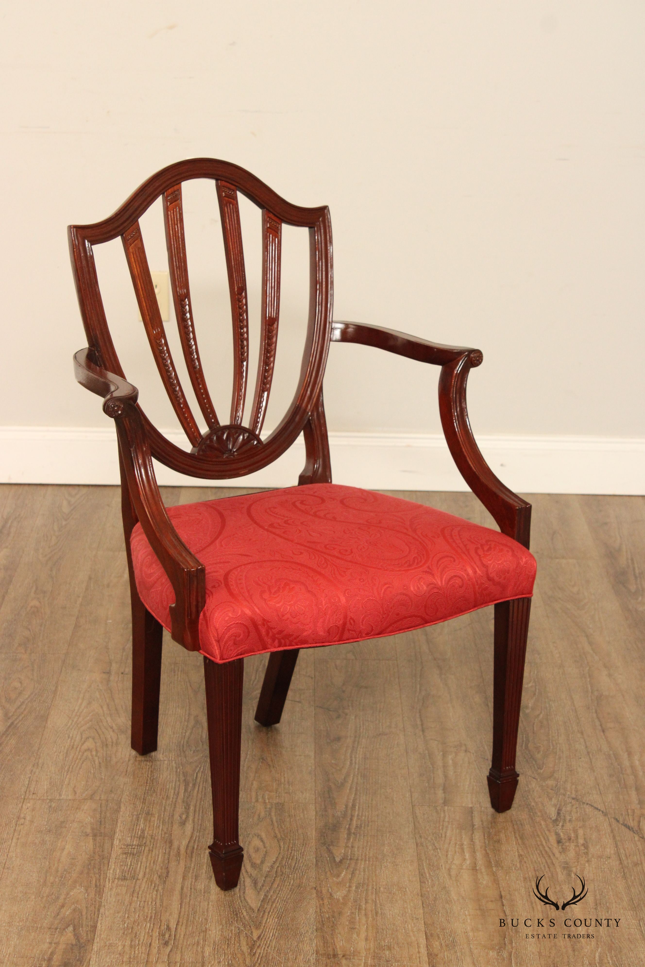 Baker Furniture Historic Charleston Set of Eight Carved Mahogany Dining Chairs