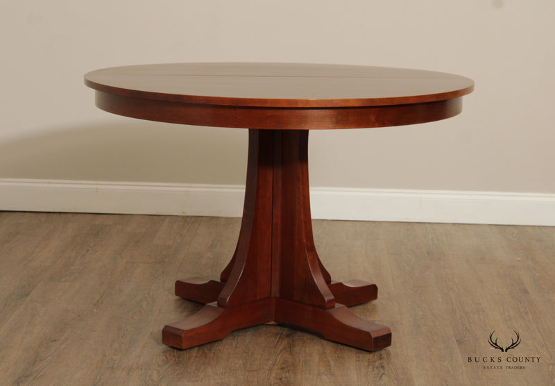 `Stickley Mission Collection Round Cherry Extendable Dining Table