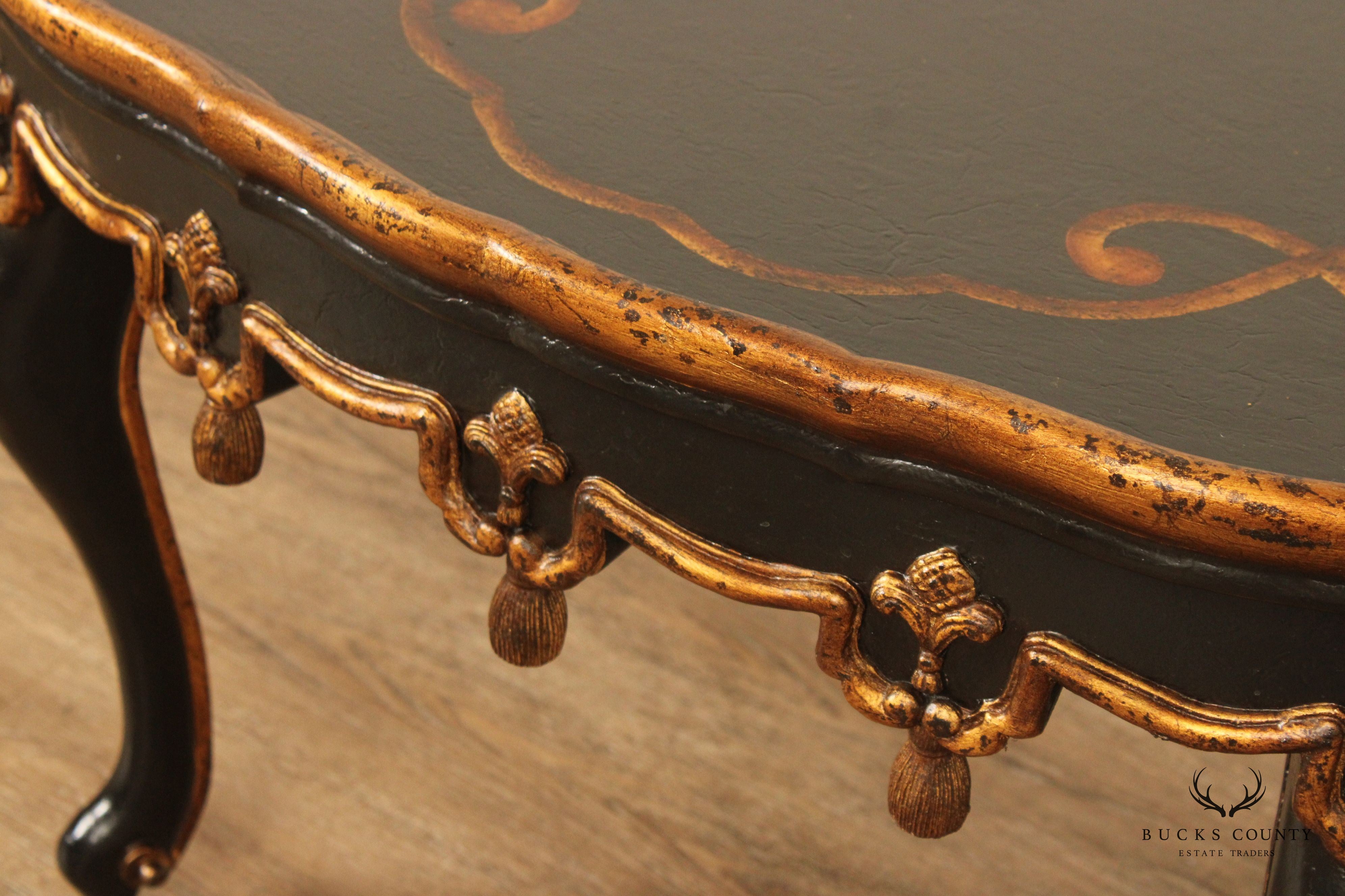 John-Richard French Louis XV Style Partial Gilt Coffee Table