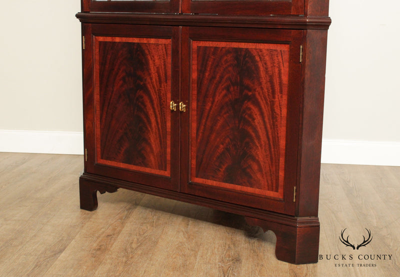 Stickley Flame Mahogany Chippendale Style Corner Cabinet (B)