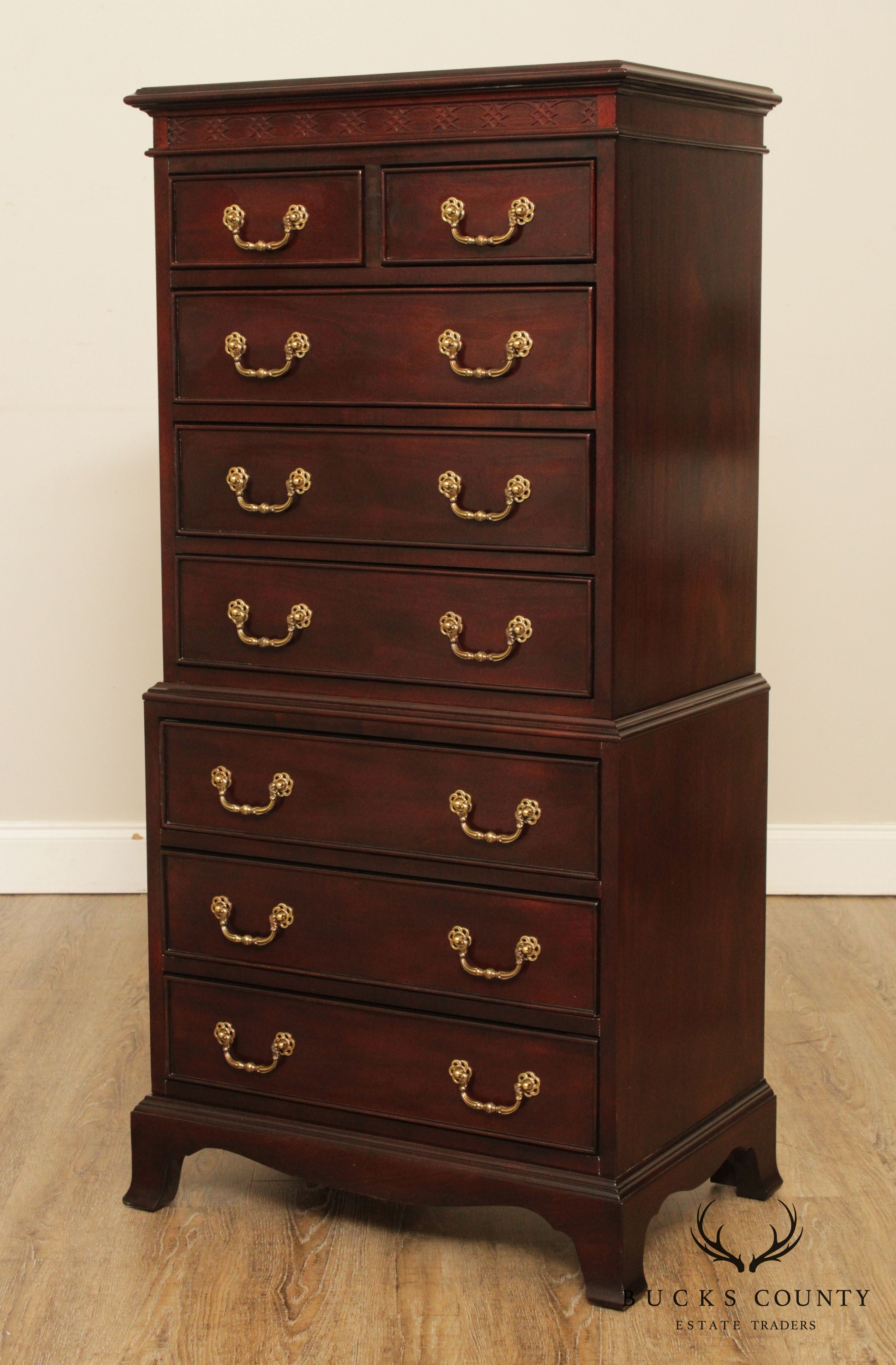 Century Chippendale Style Tall Chest of Drawers