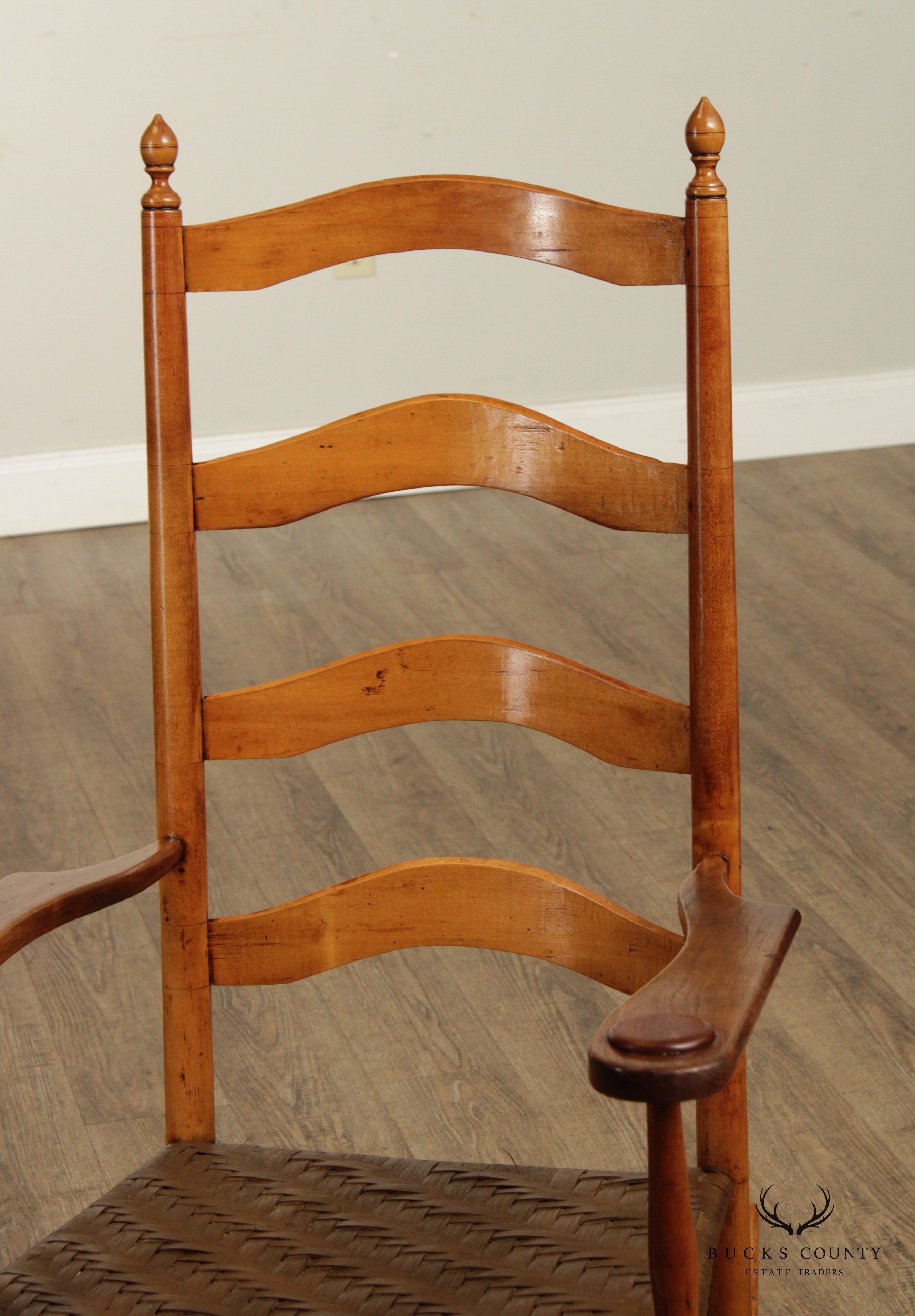 Antique Shaker Style Maple Ladder Back Rocker