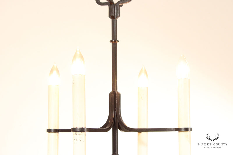 Tommi Parzinger Wrought Iron 4-Light Candelabra Floor Lamp