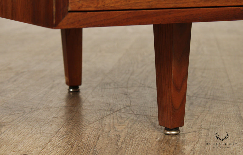 Mid Century Modern Walnut Floating Pedestal Executive Desk
