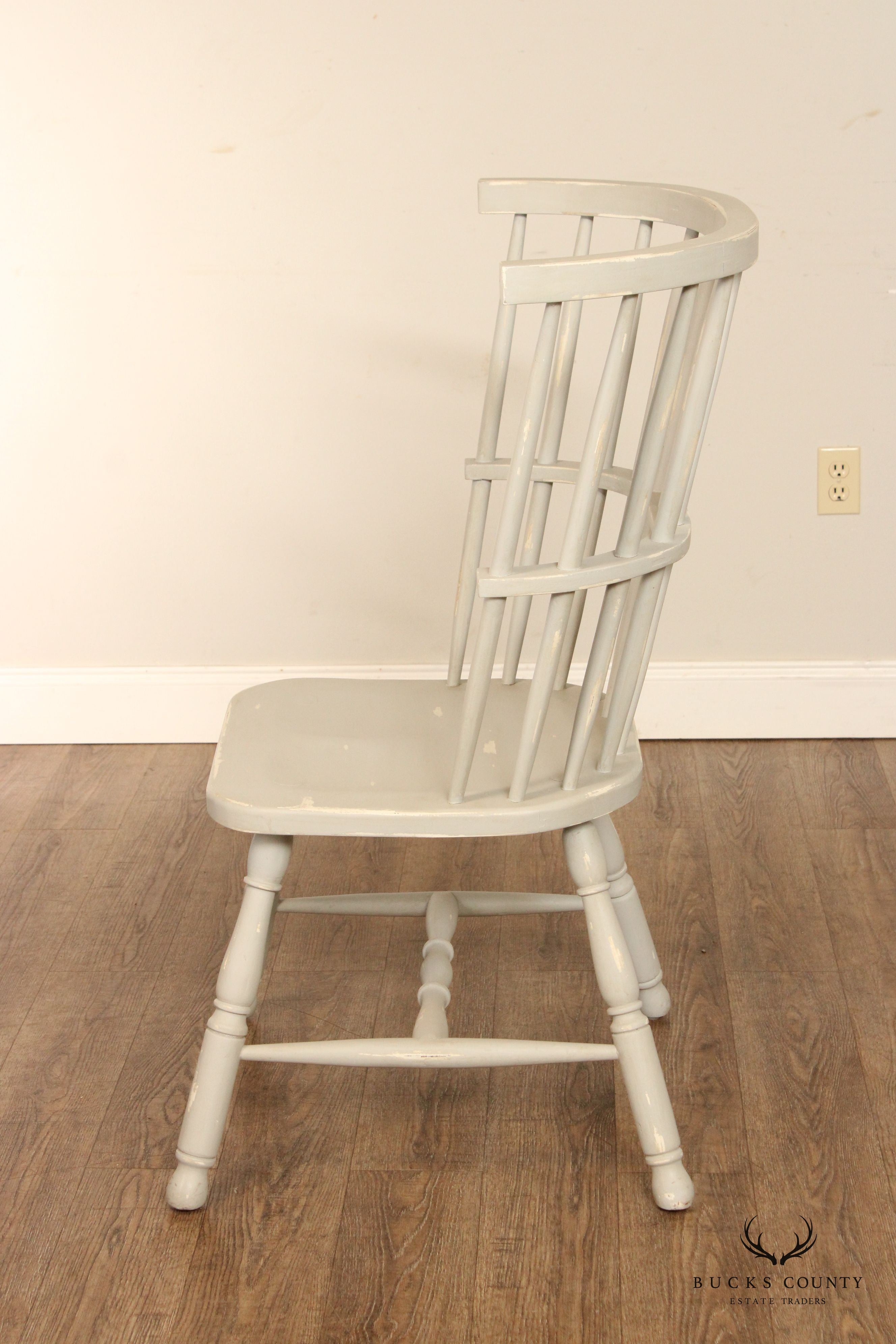 Distress Painted Set Of Four Windsor Dining Chairs