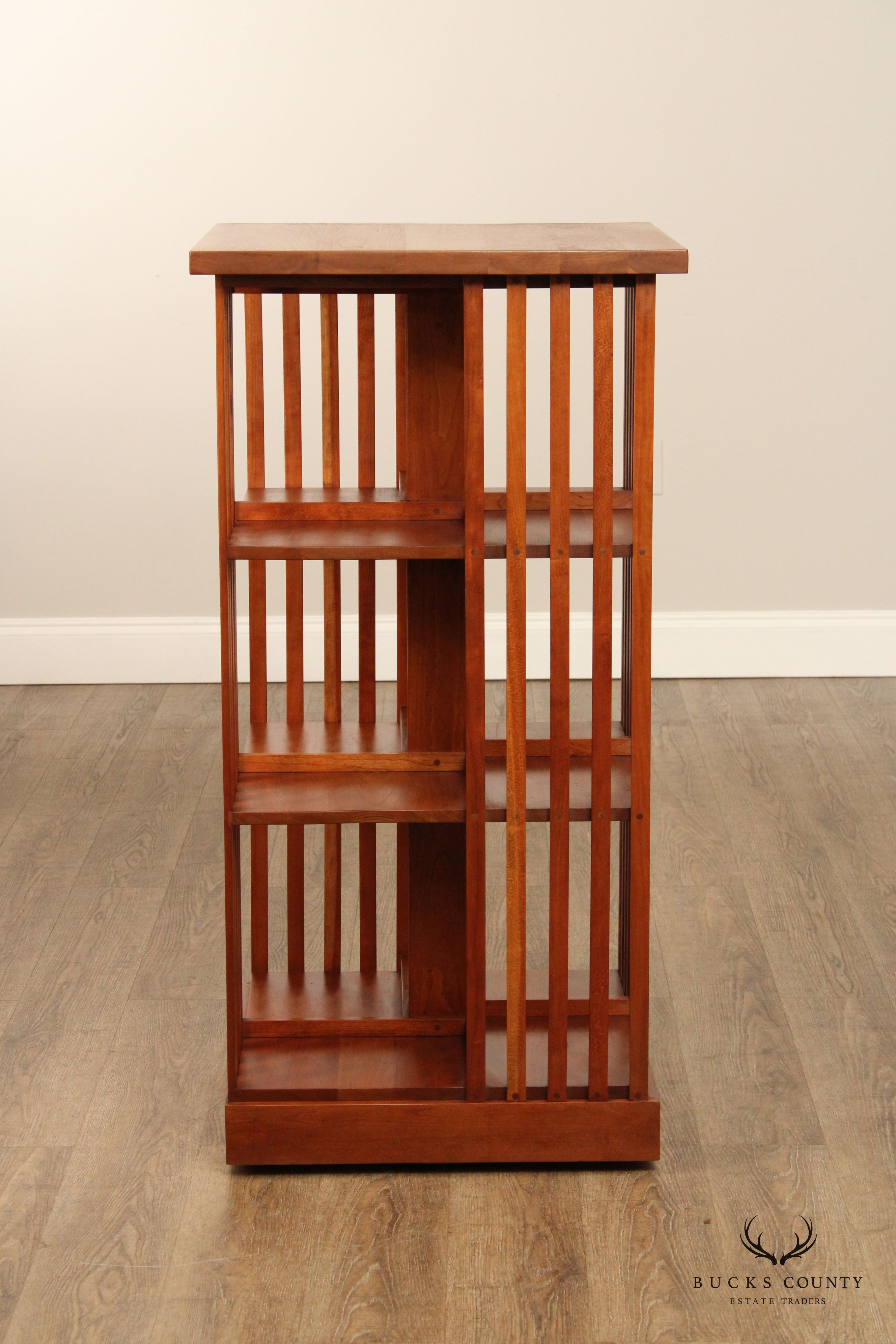 Stickley Mission Collection Cherry Three-Tier Revolving Bookcase