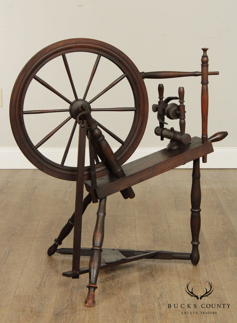 Antique Primitive Wooden Spinning Wheel – Bucks County Estate Traders