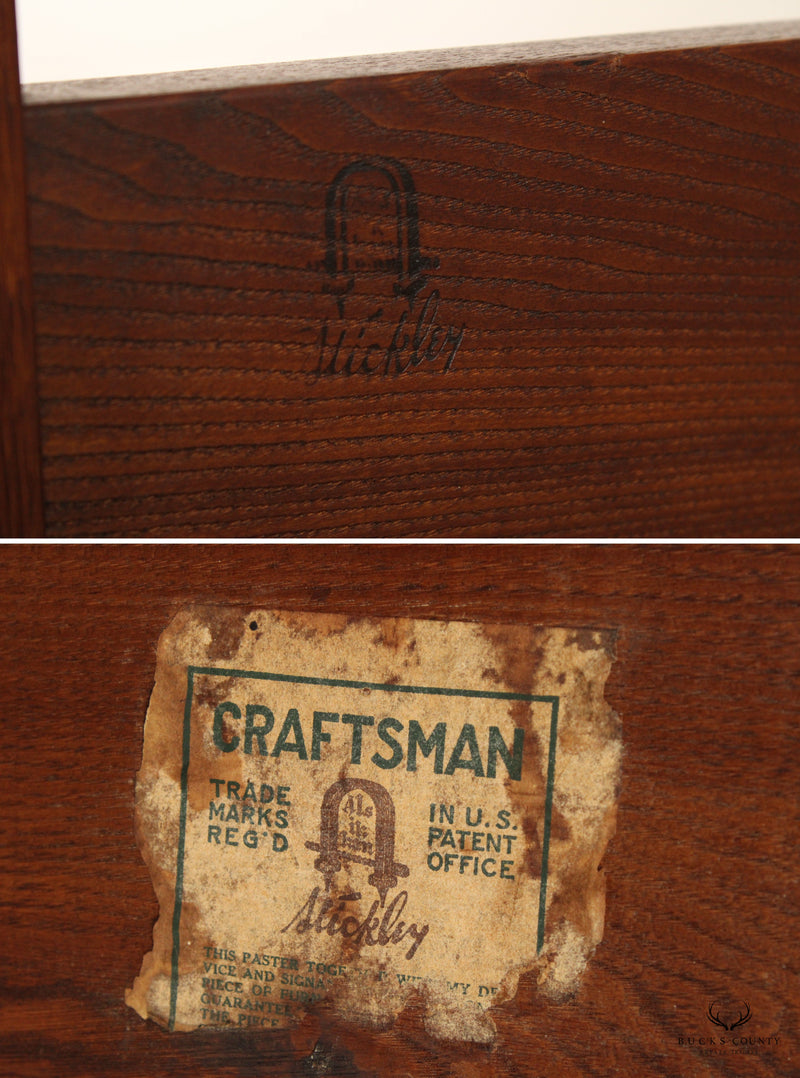 Antique Gustav Stickley Chestnut Drop Front Writing Desk Bookshelf
