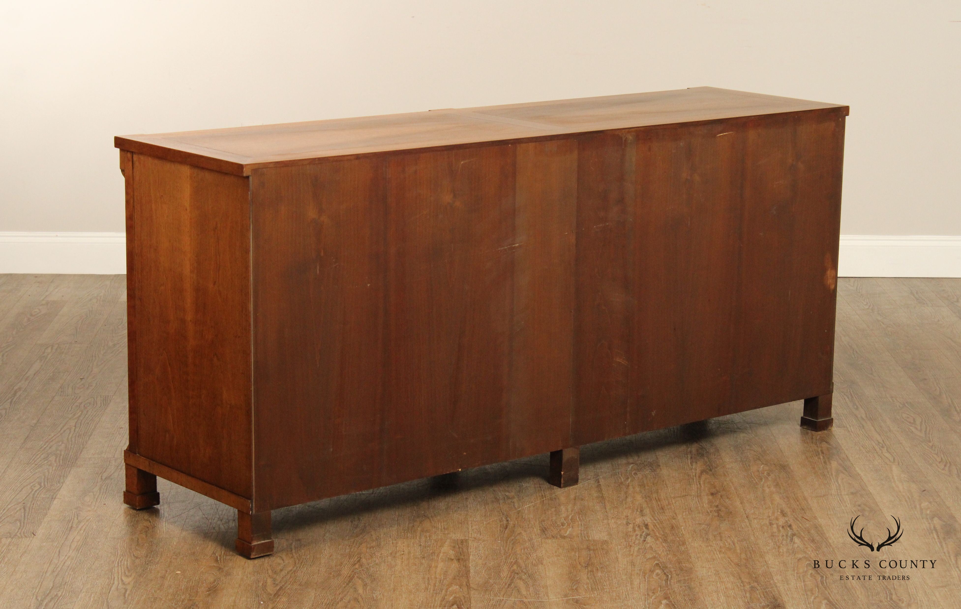 Baker Biedermeier Style Vintage Walnut Buffet Sideboard