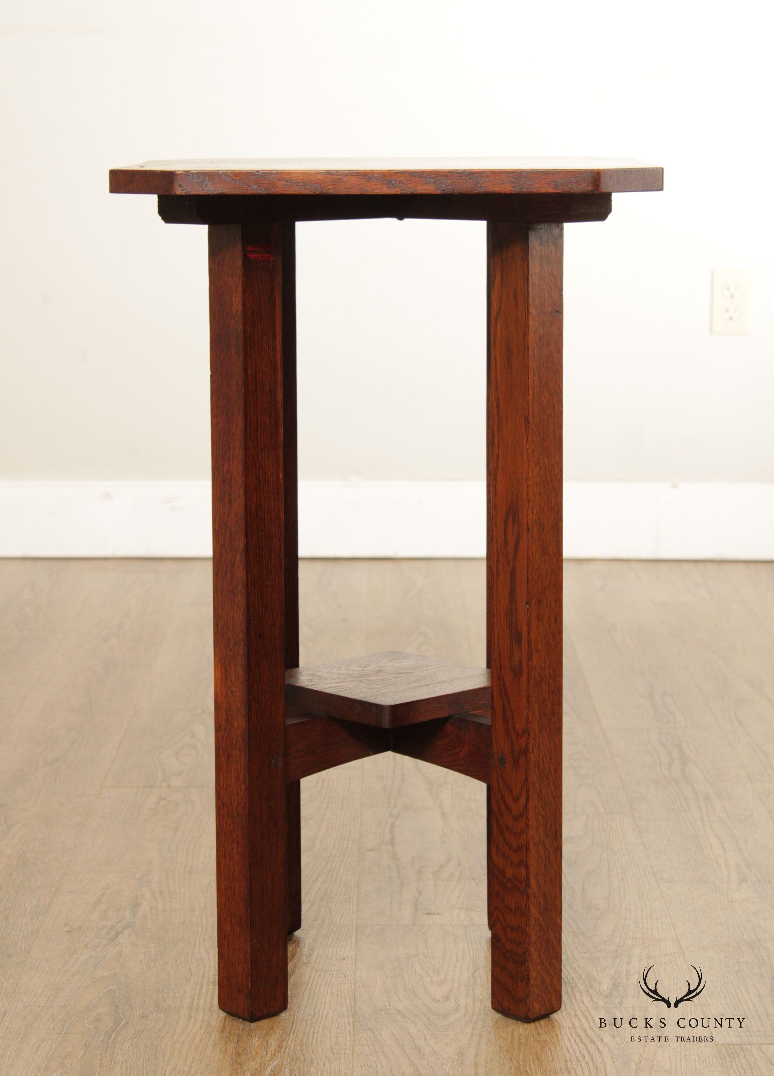 L & J G Stickley Antique Mission Oak Lamp Table