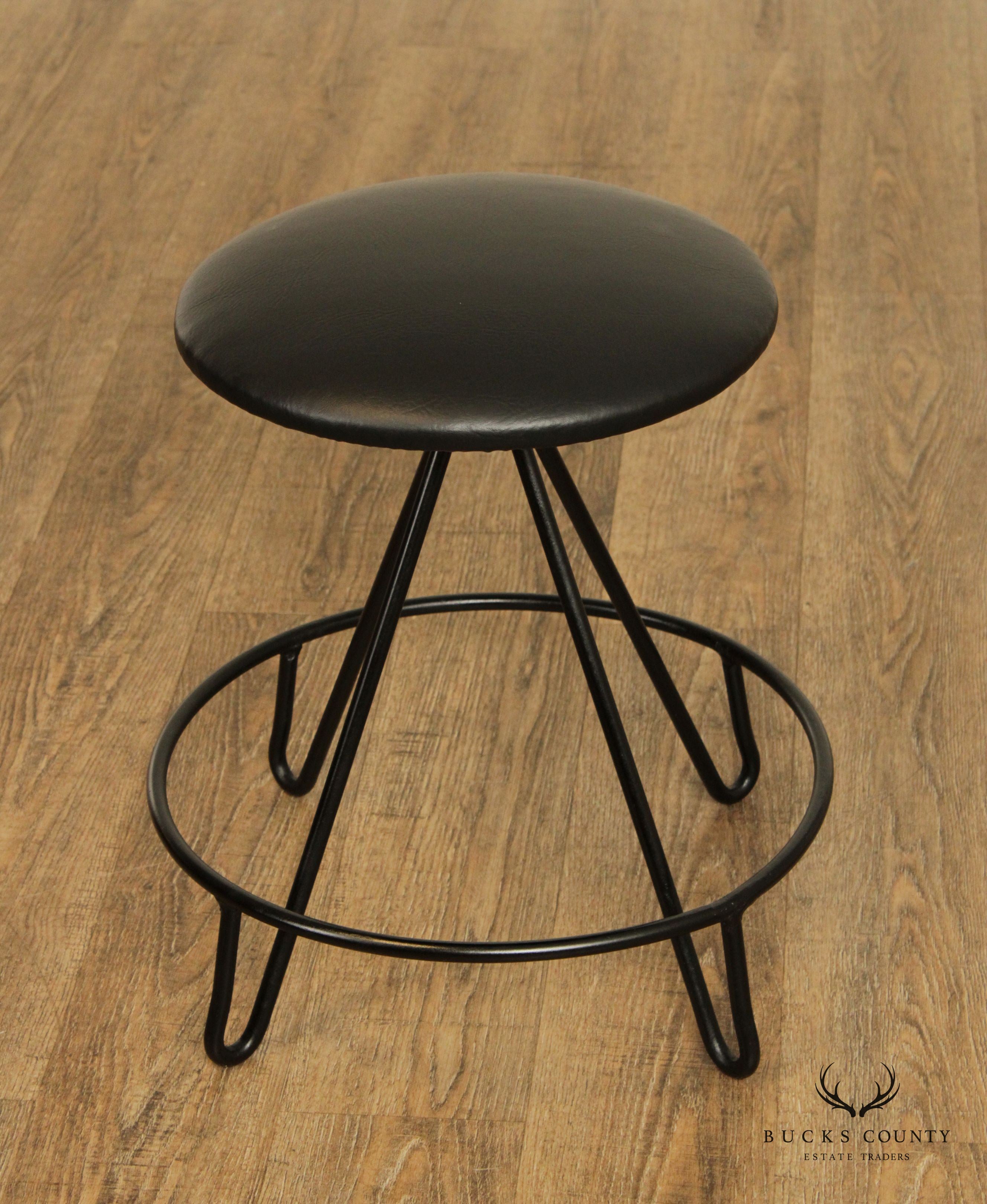 Mid Century Modern Wrought Iron Hairpin Stool