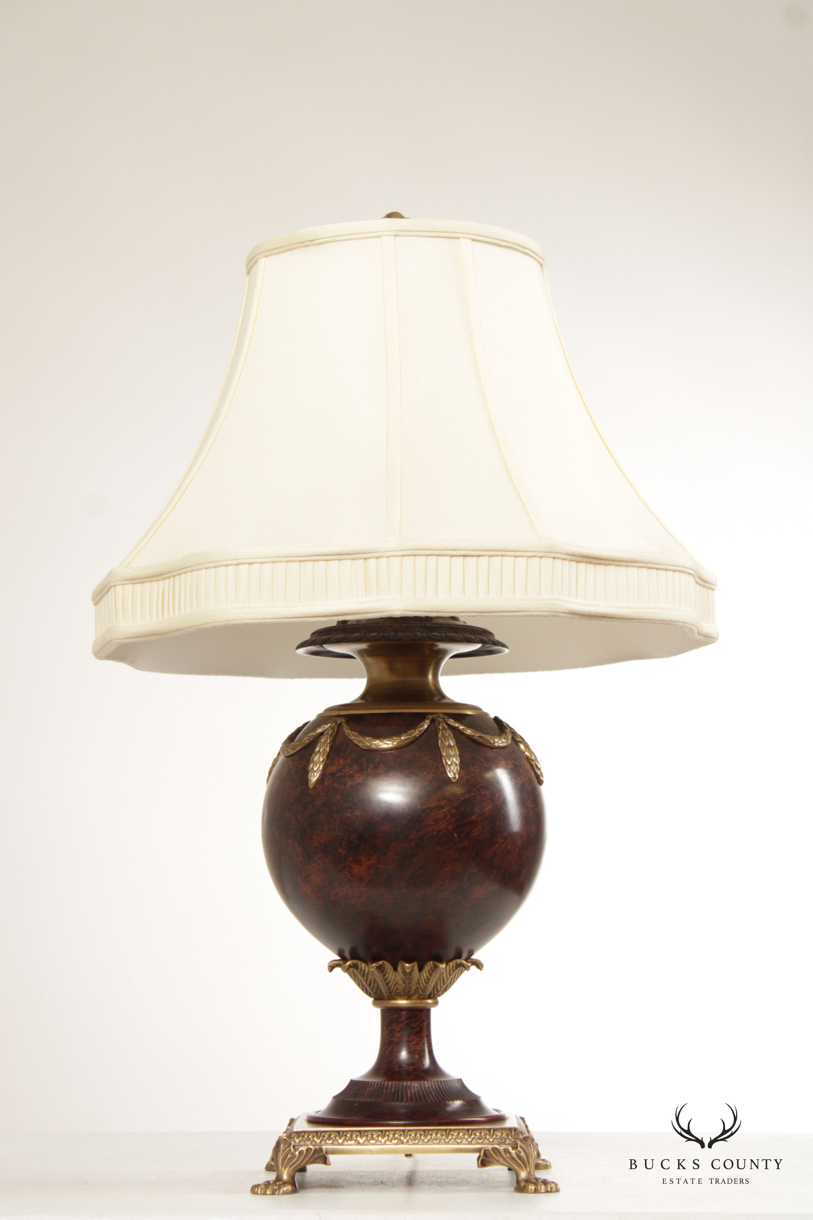 Neoclassical Style Brass Mounted Vasiform Table Lamp