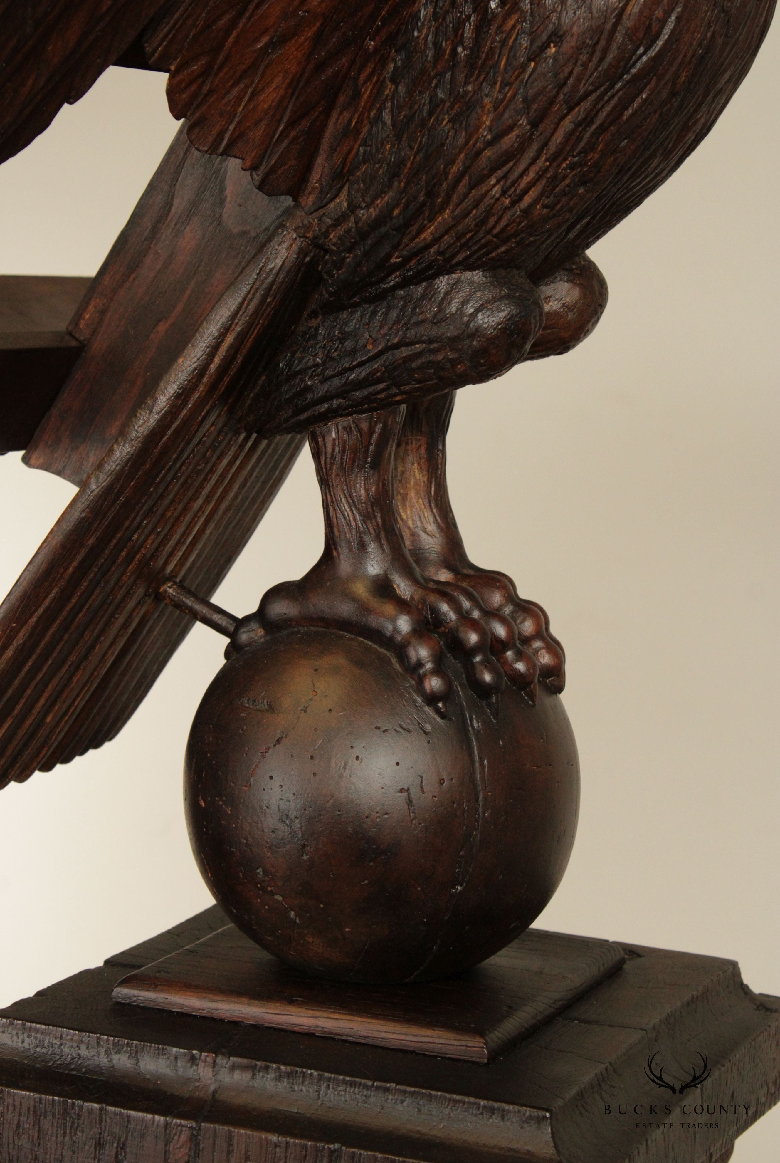 Antique 18th Century Black Forest Style Eagle Carved Oak and Pine Lectern