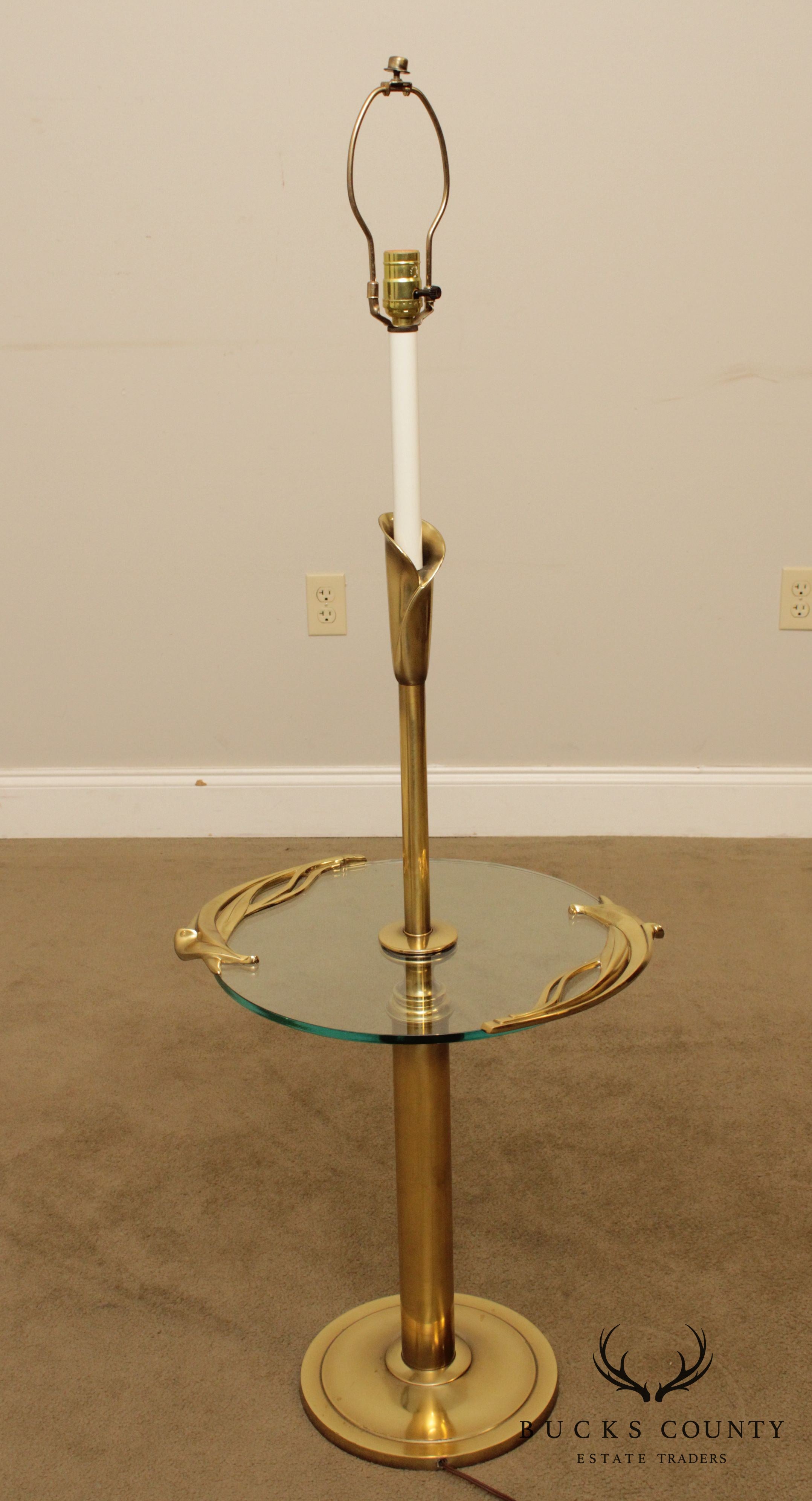 Stiffel Vintage Brass Art Nouveau Style Table Floor Lamp