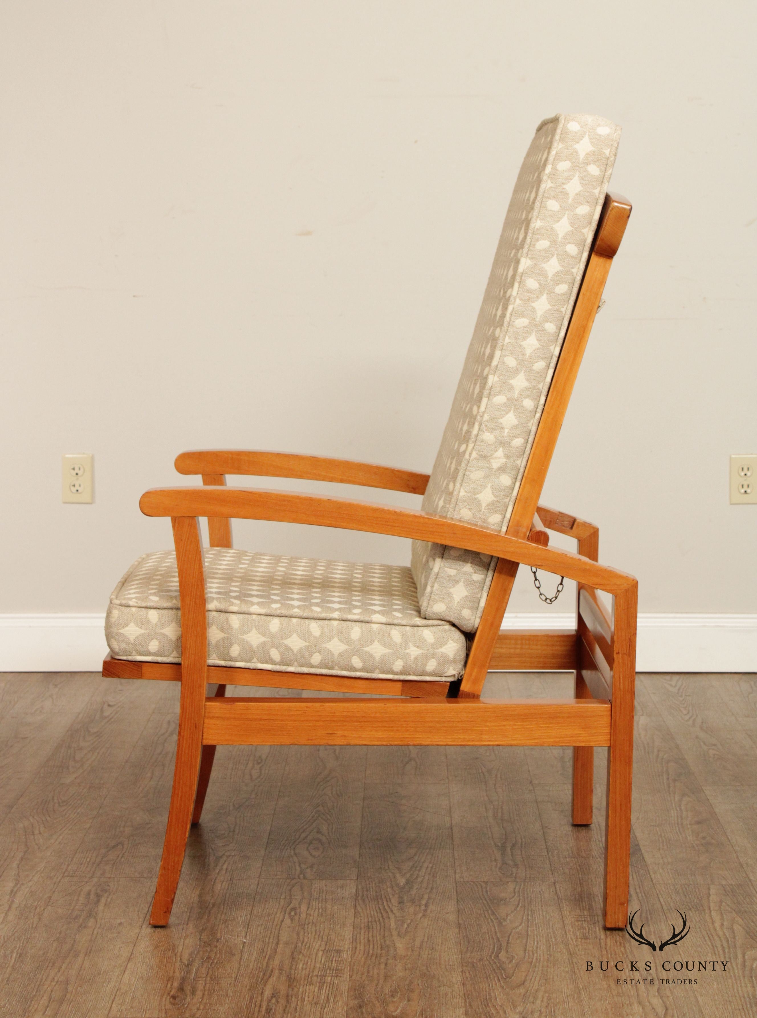 Danish Modern Style Teak Reclining Armchair