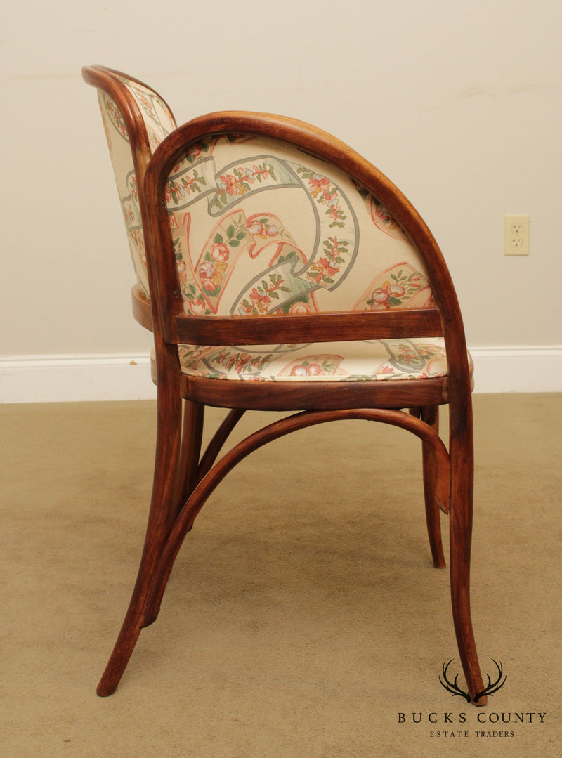 Art Nouveau Antique Pair Bentwood Armchairs