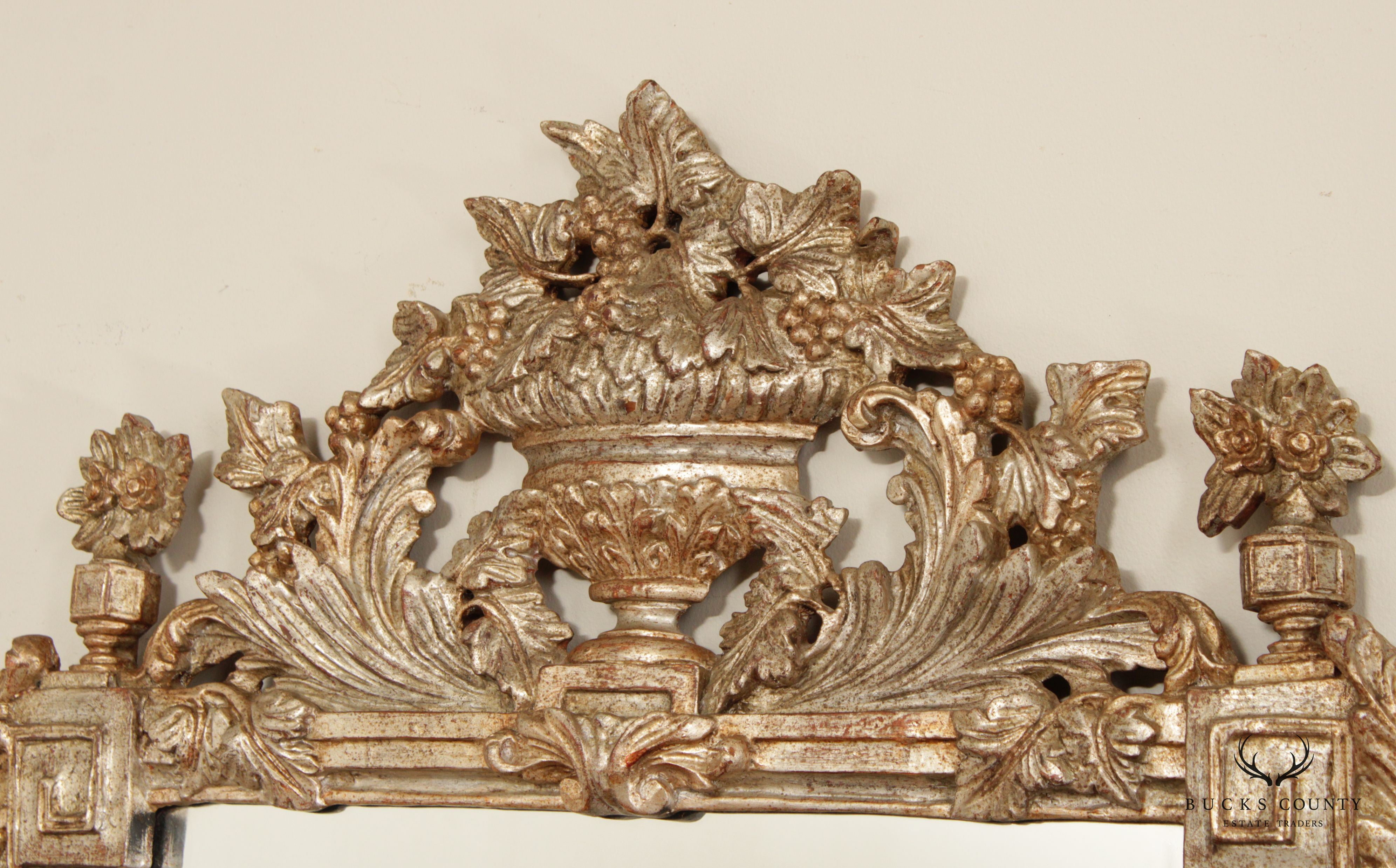 Italian Neoclassical Style Silvered Giltwood Wall Mirror