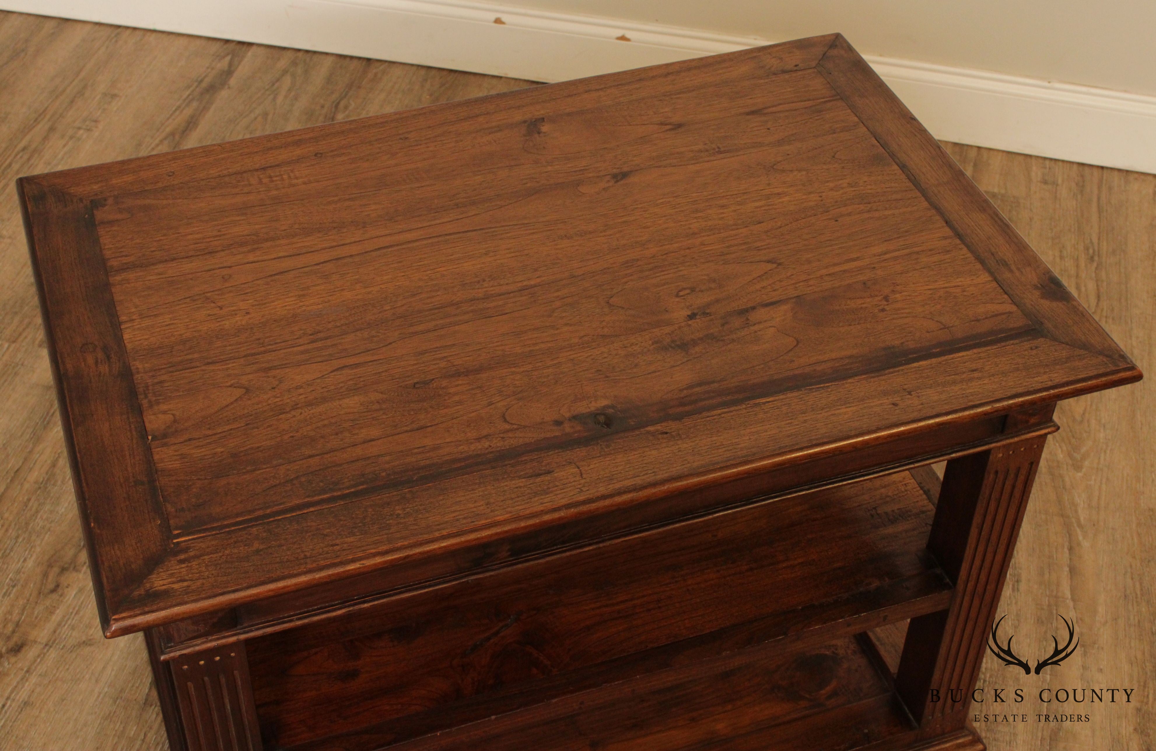 Rustic Hardwood 3 Tier Side Table