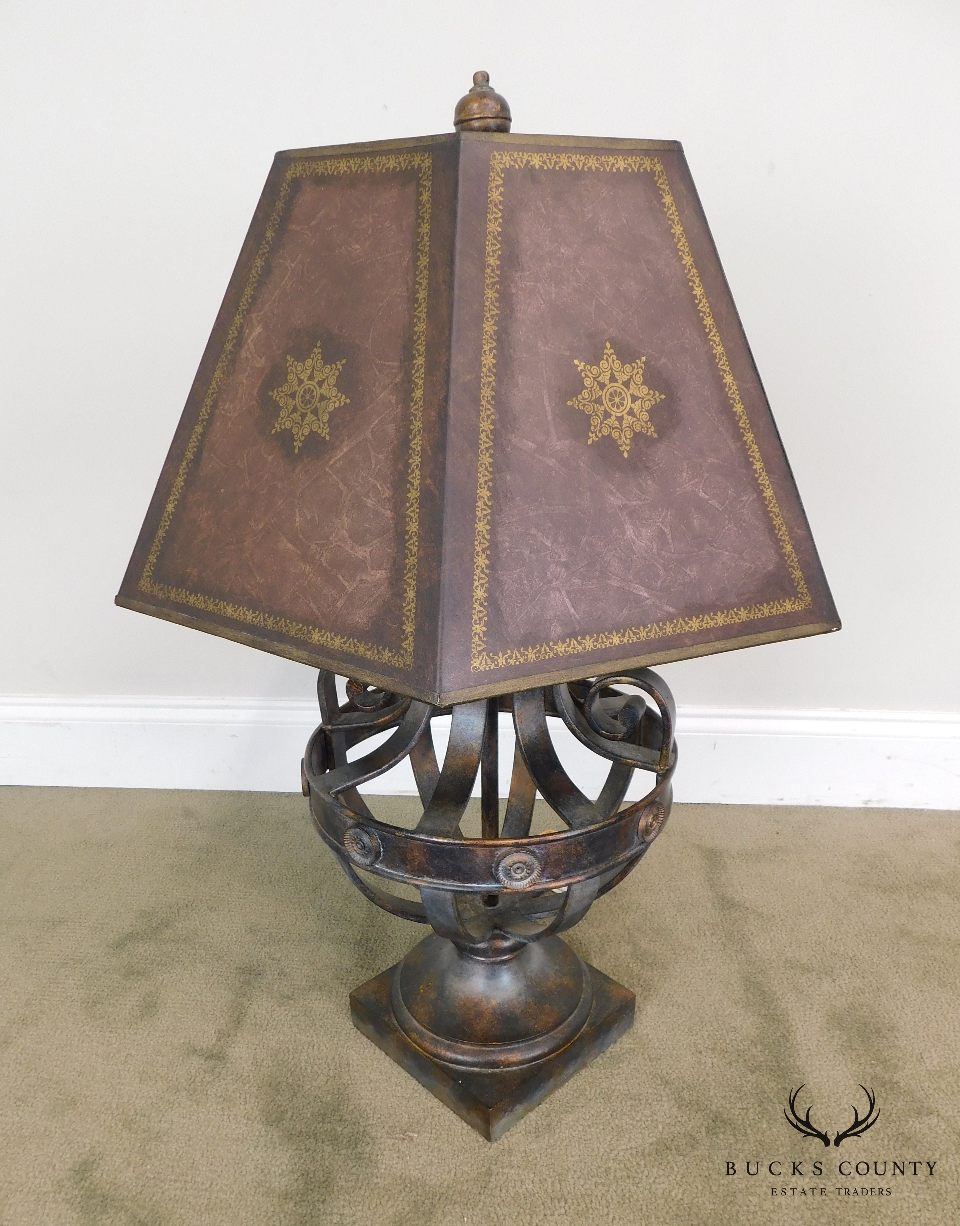 Regency Style Metal Table Lamp Possibly Maitland Smith