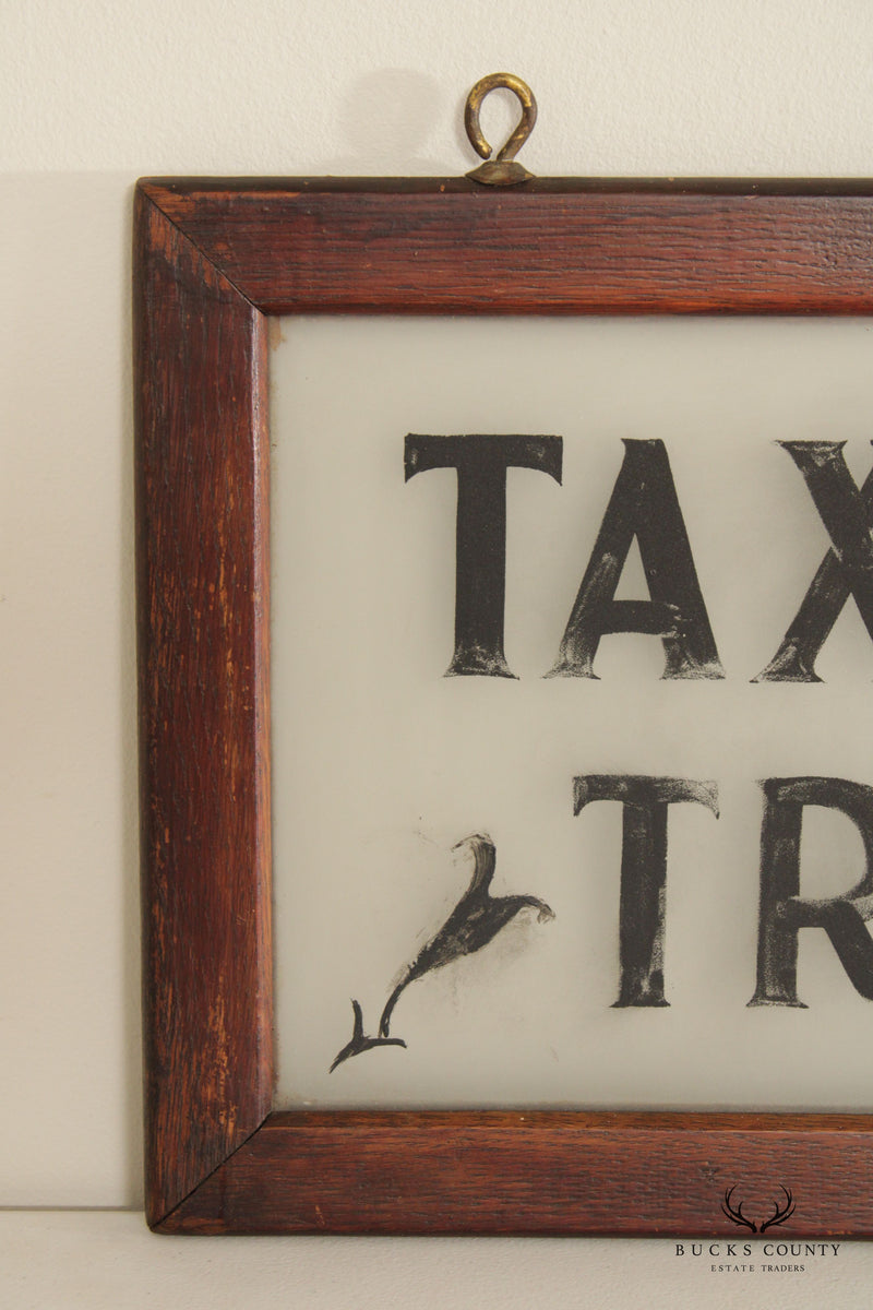 Antique Oak Framed Tax Collector Treasurer Hand Painted Sign