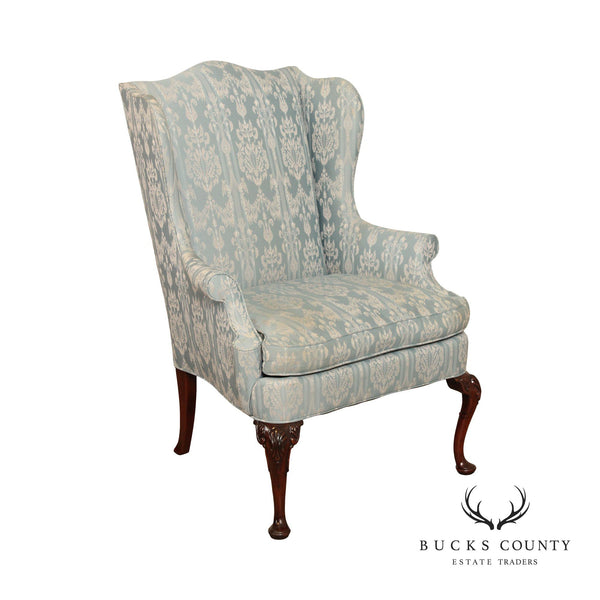Hickory Chair Queen Anne Style Mahogany Wing Armchair