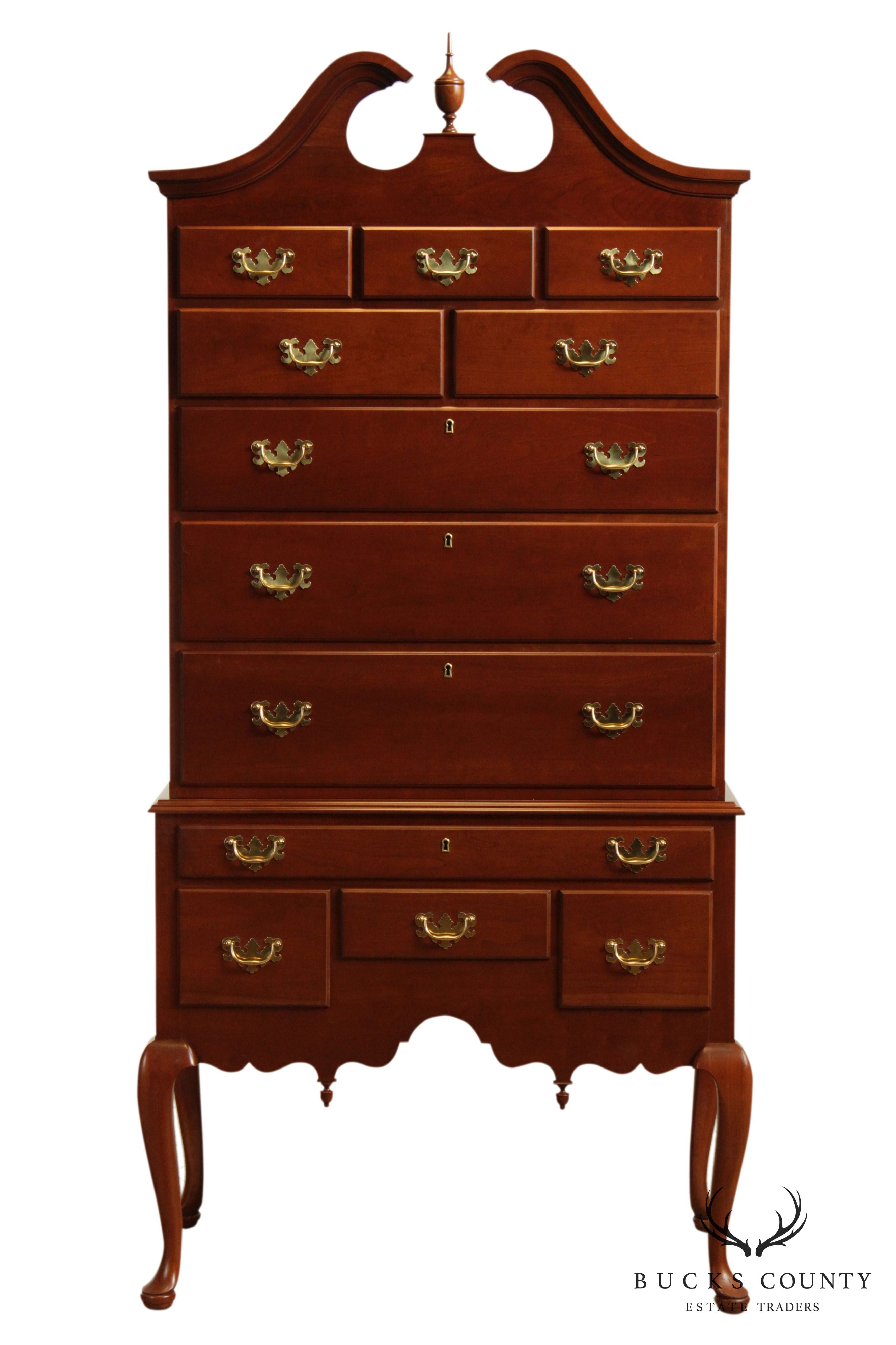 Suters Hand Crafted Solid Cherry Queen Anne Highboy Chest