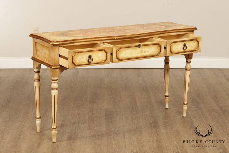 Italian Florentine Style Paint Decorated Console Table
