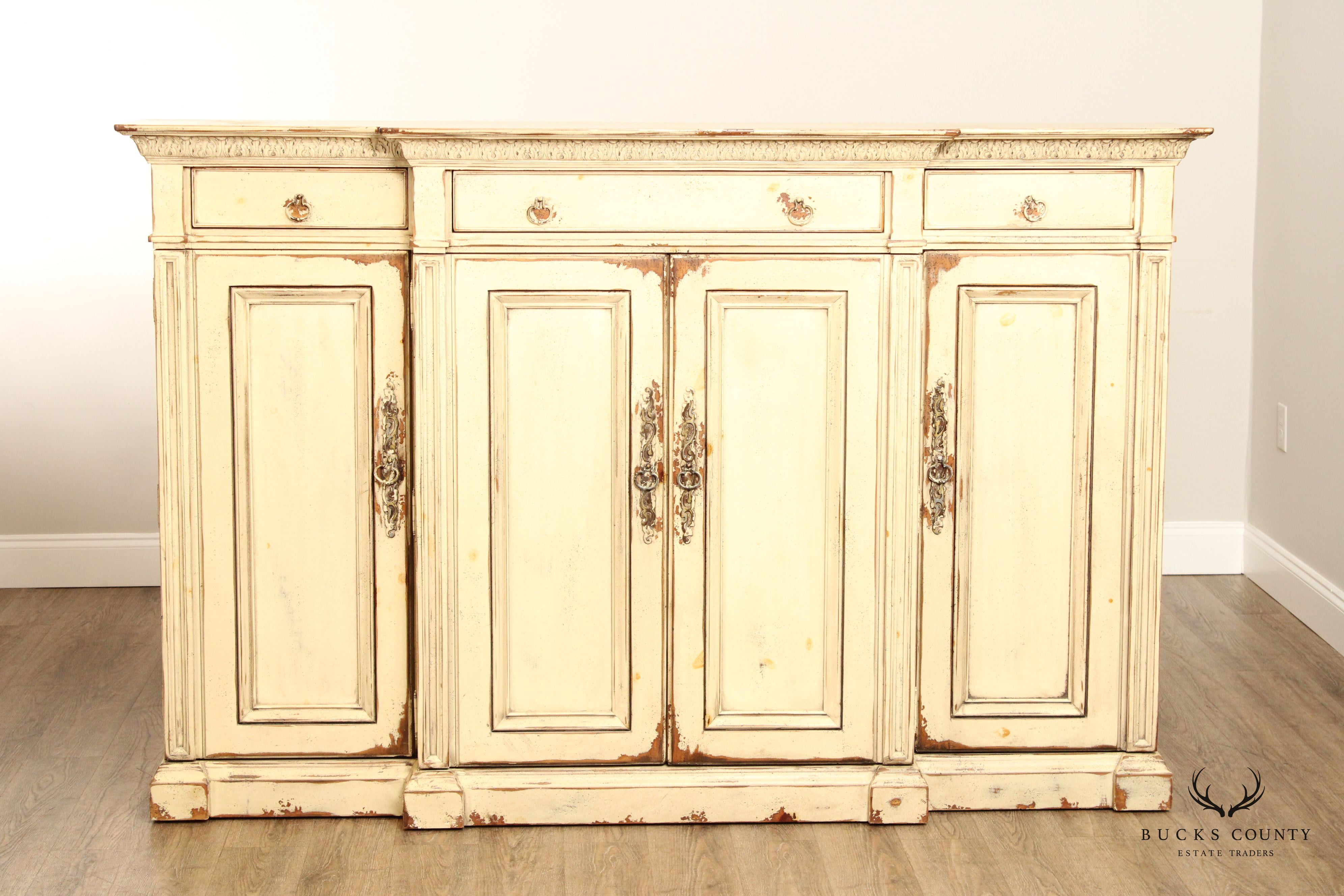 HABERSHAM PROVINCIAL STYLE PAINTED SIDEBOARD CREDENZA