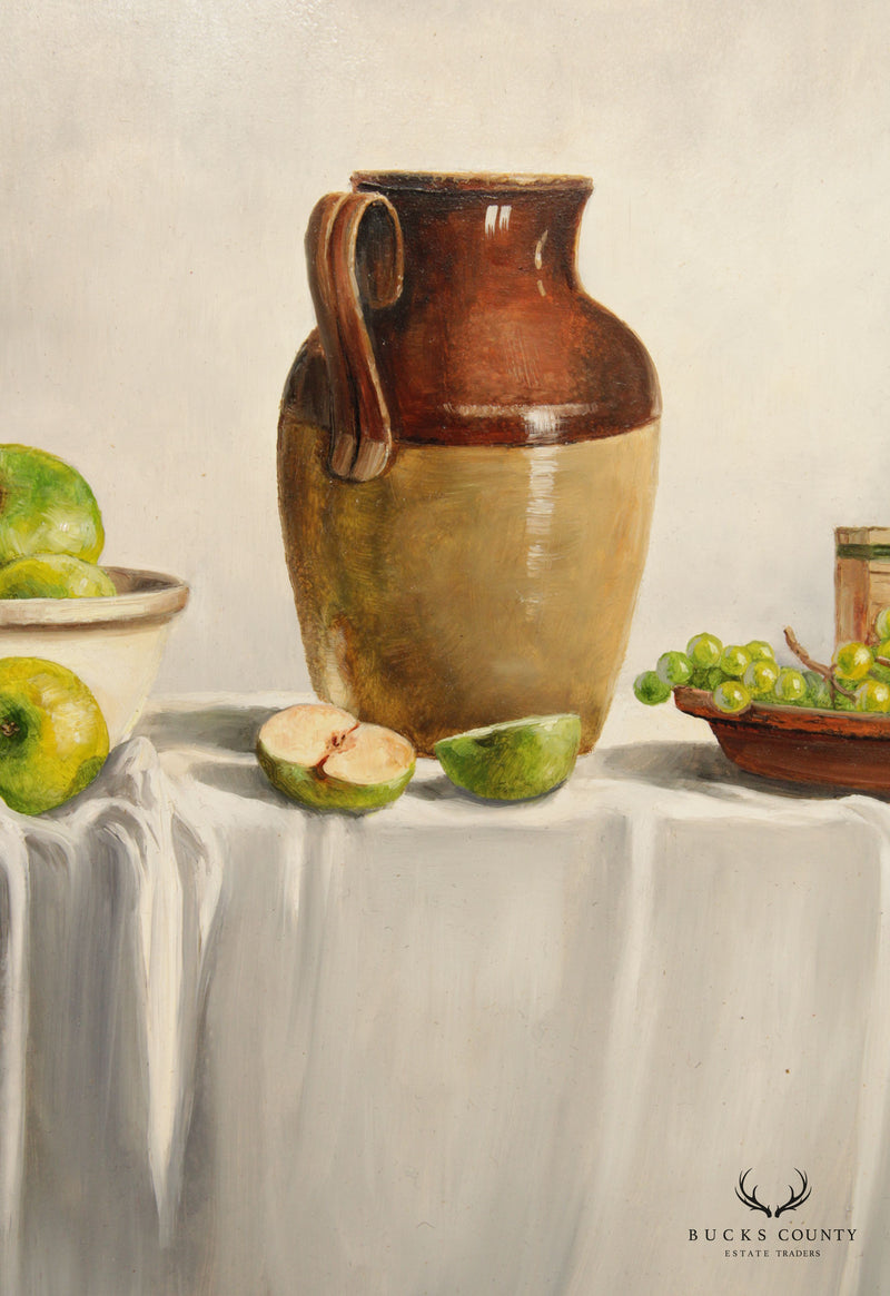 Vintage 20th C. Fruit Still Life Oil Painting, Signed
