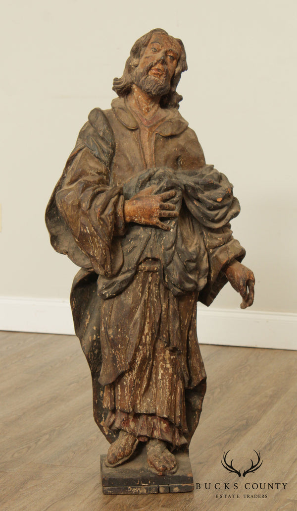 Antique Christ Santos Wood Statue