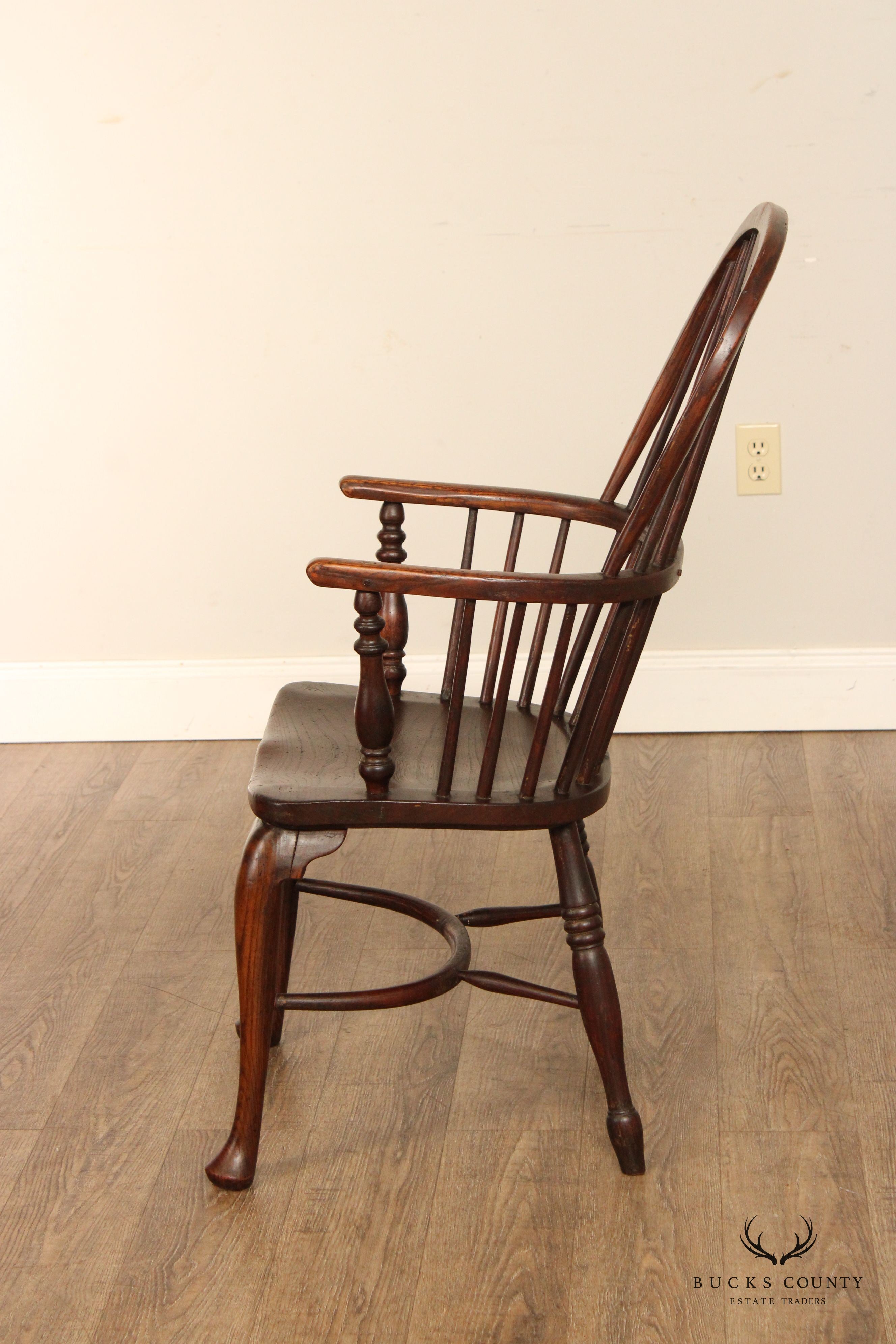 Antique English Elm Windsor Armchair