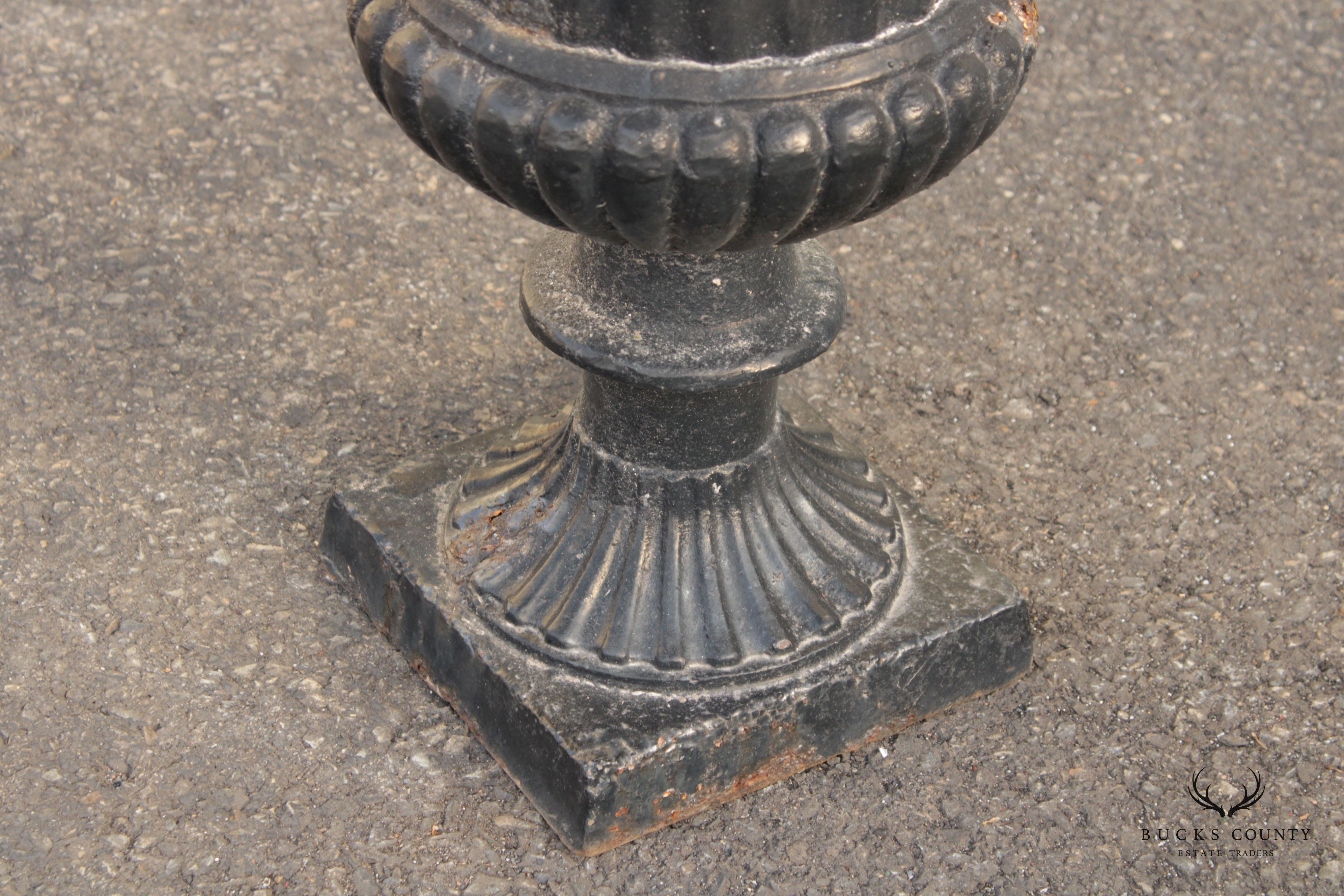 Vintage Classical Style Cast Iron Garden Urn Planter