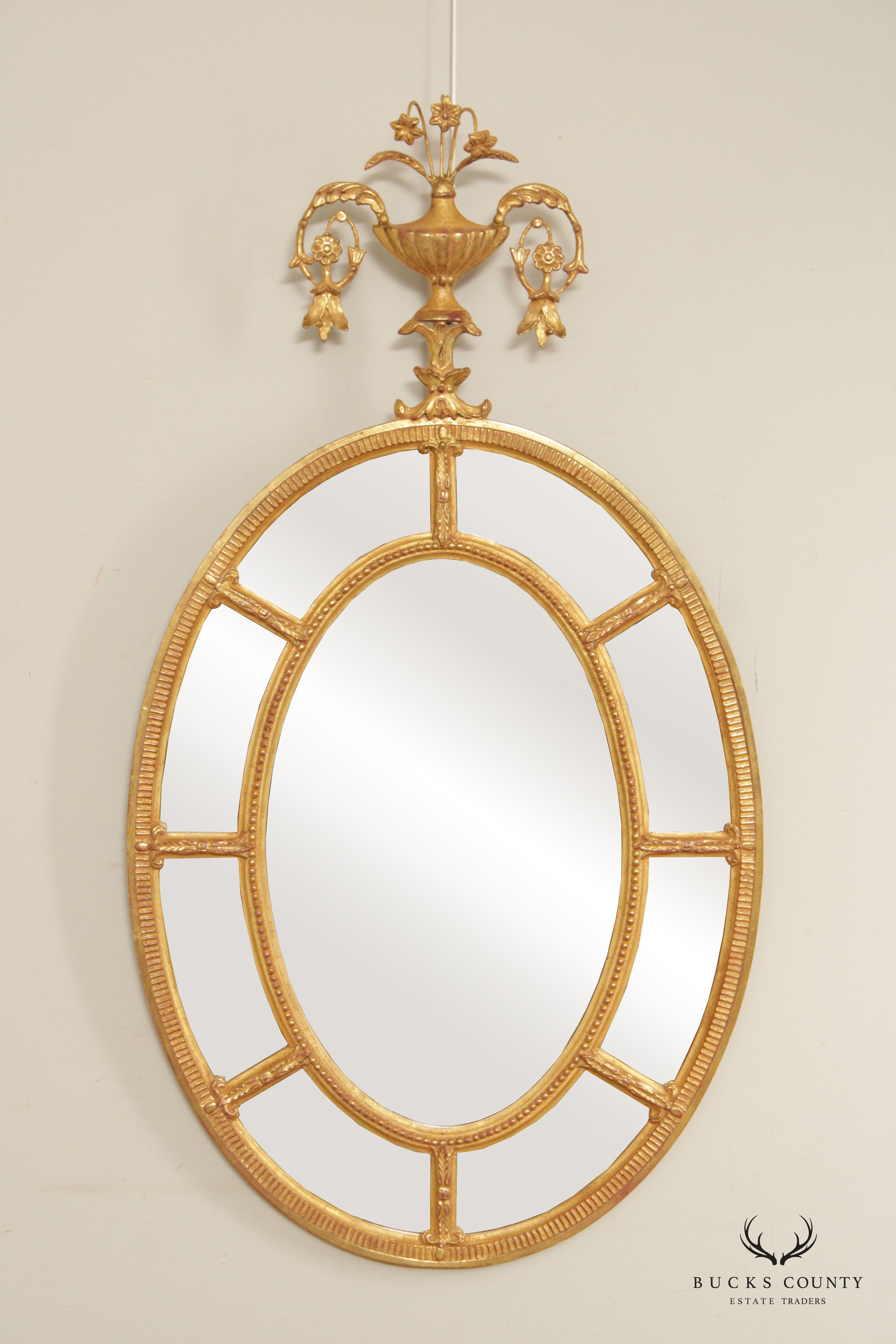 Friedman Brothers Adams Style Oval Gilt Wall Mirror