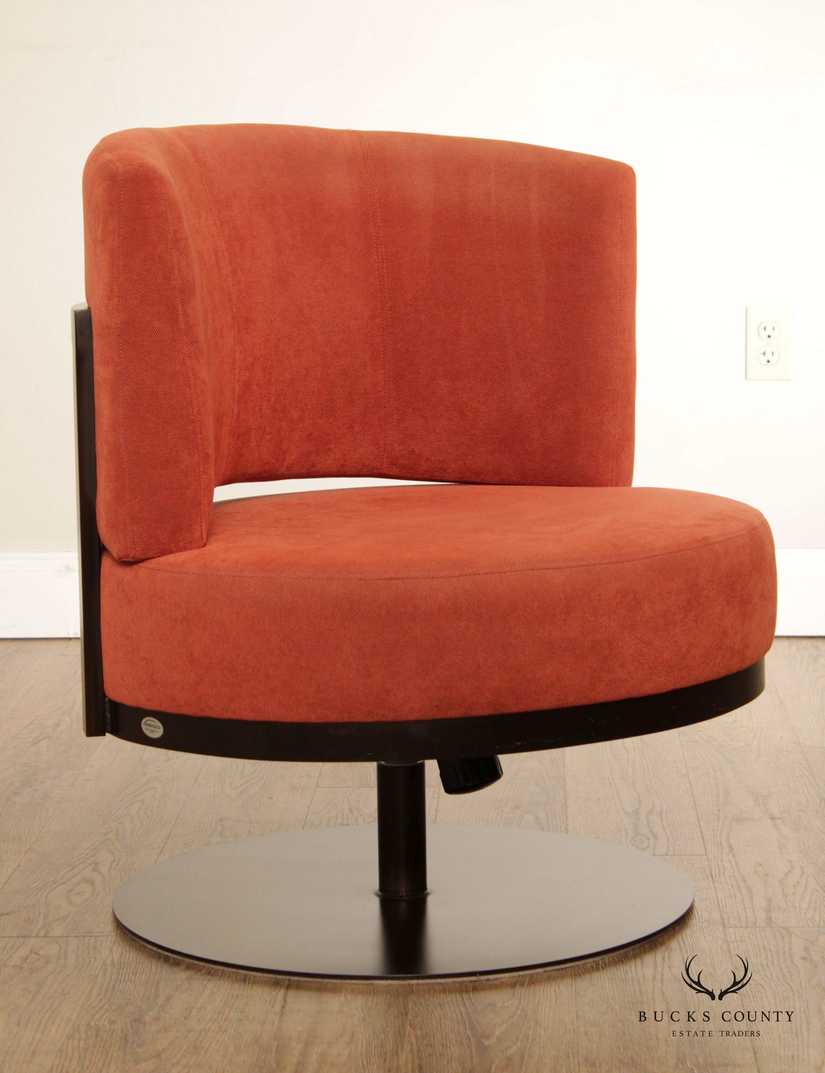 Amisco Midcentury Modern Style 'Singapour' Swivel Club Chair