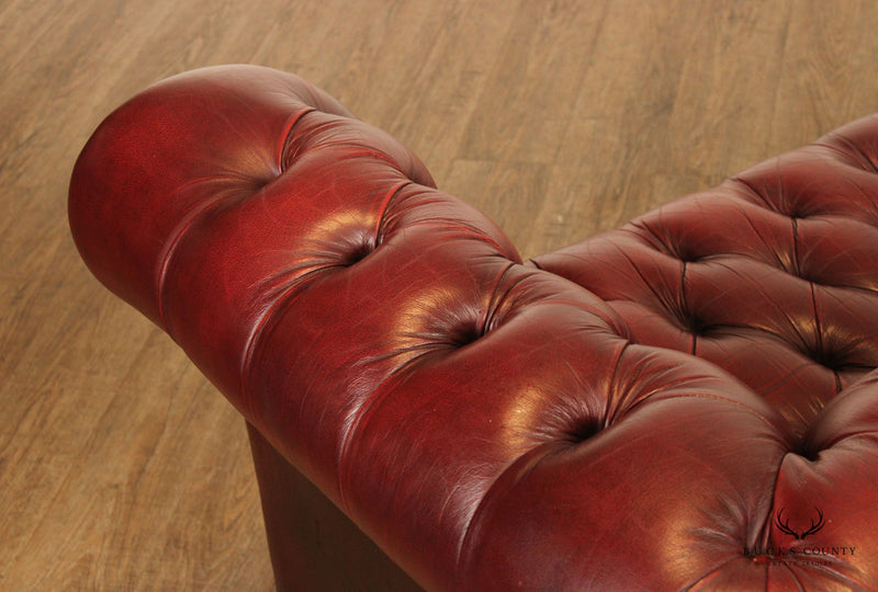 English Tufted Leather Chesterfield Sofa