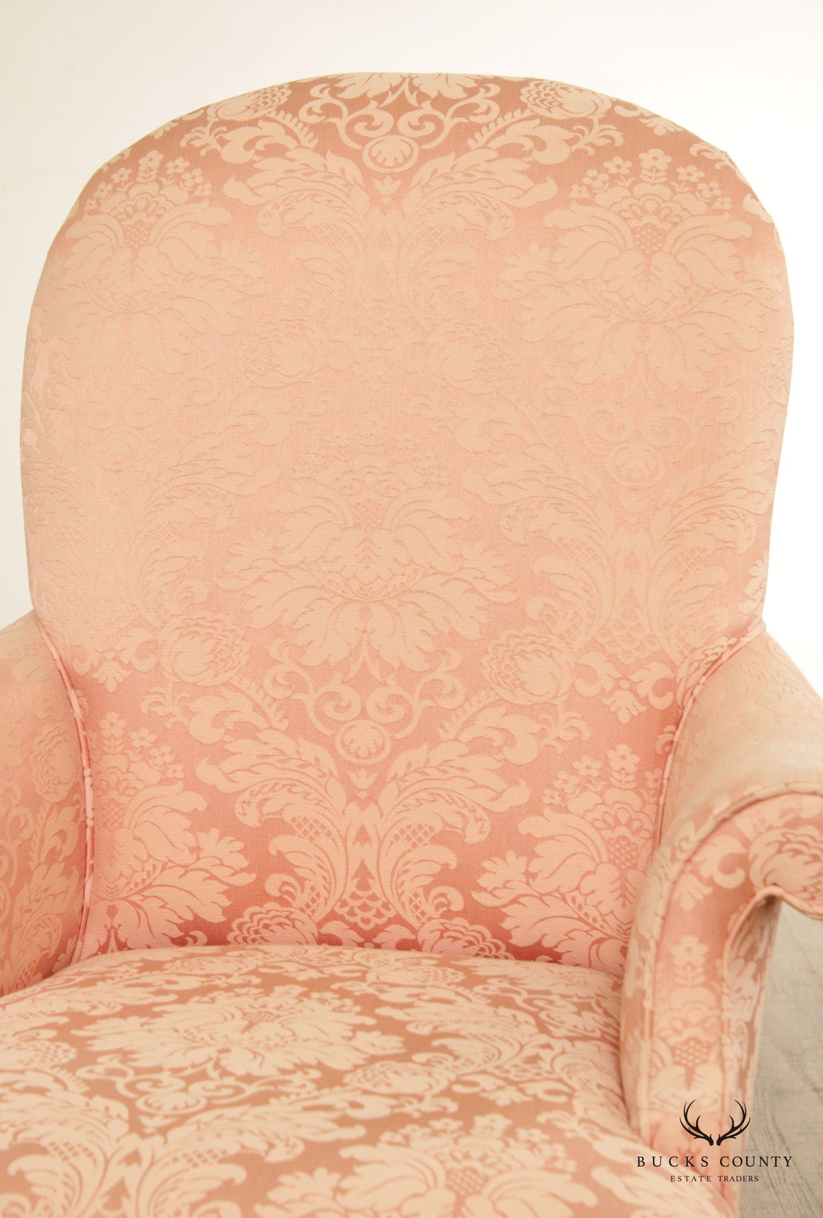 Queen Anne Style Custom Upholstered Carved Mahogany Armchair