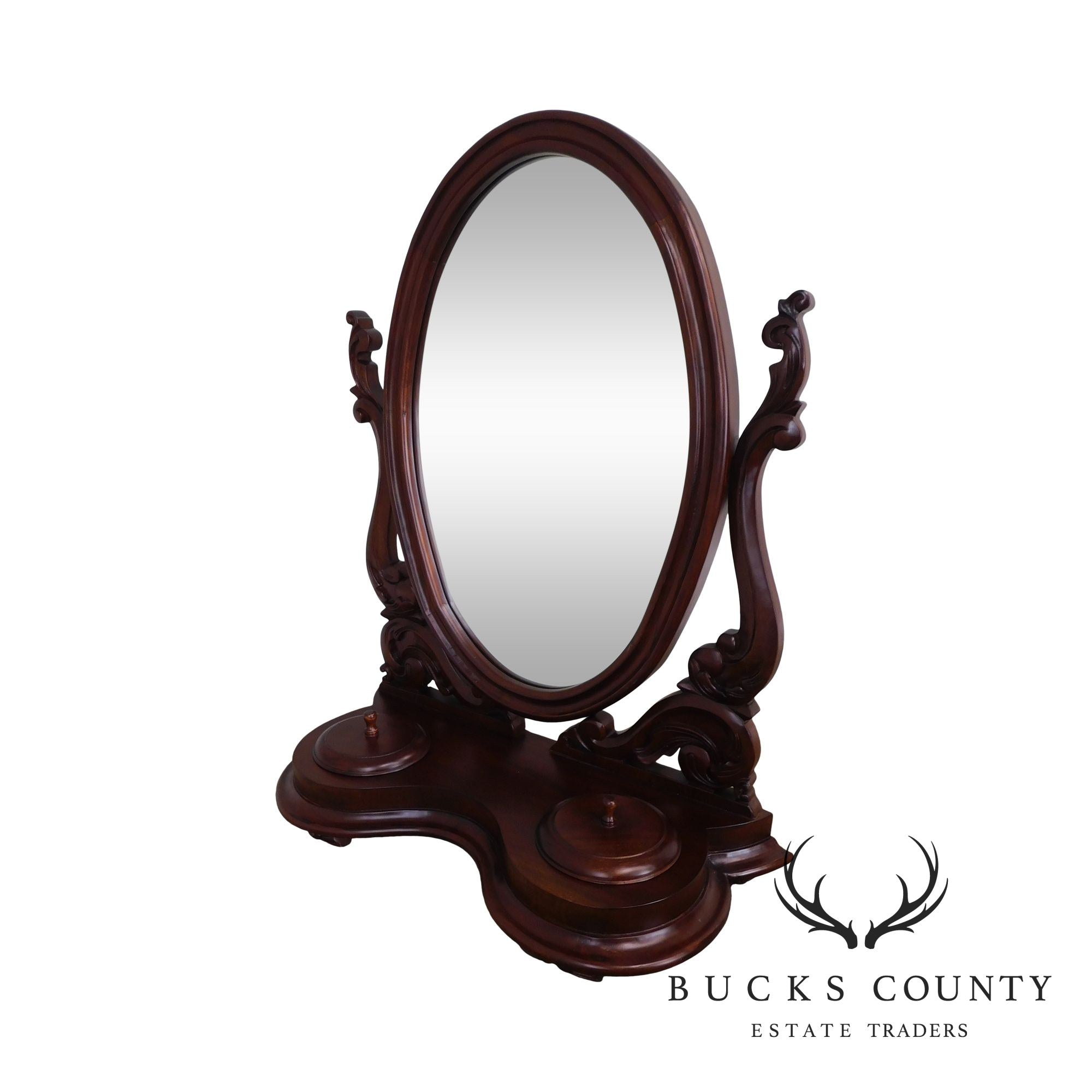 Victorian Style Solid Mahogany Shaving Mirror