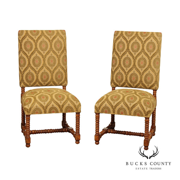 Jacobean Revival Style Pair of Side Chairs