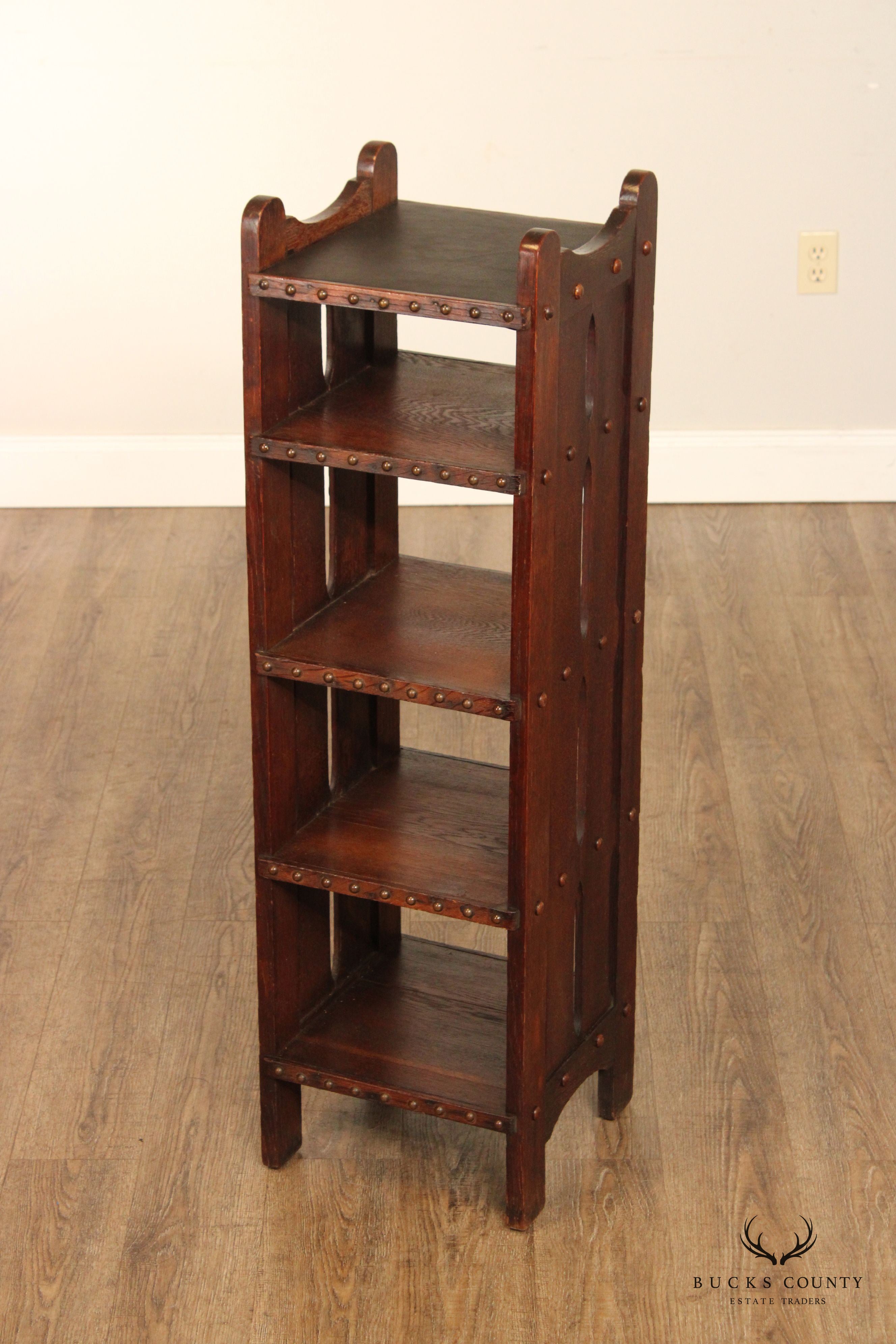 Antique Mission Oak Open Bookshelf Etagere