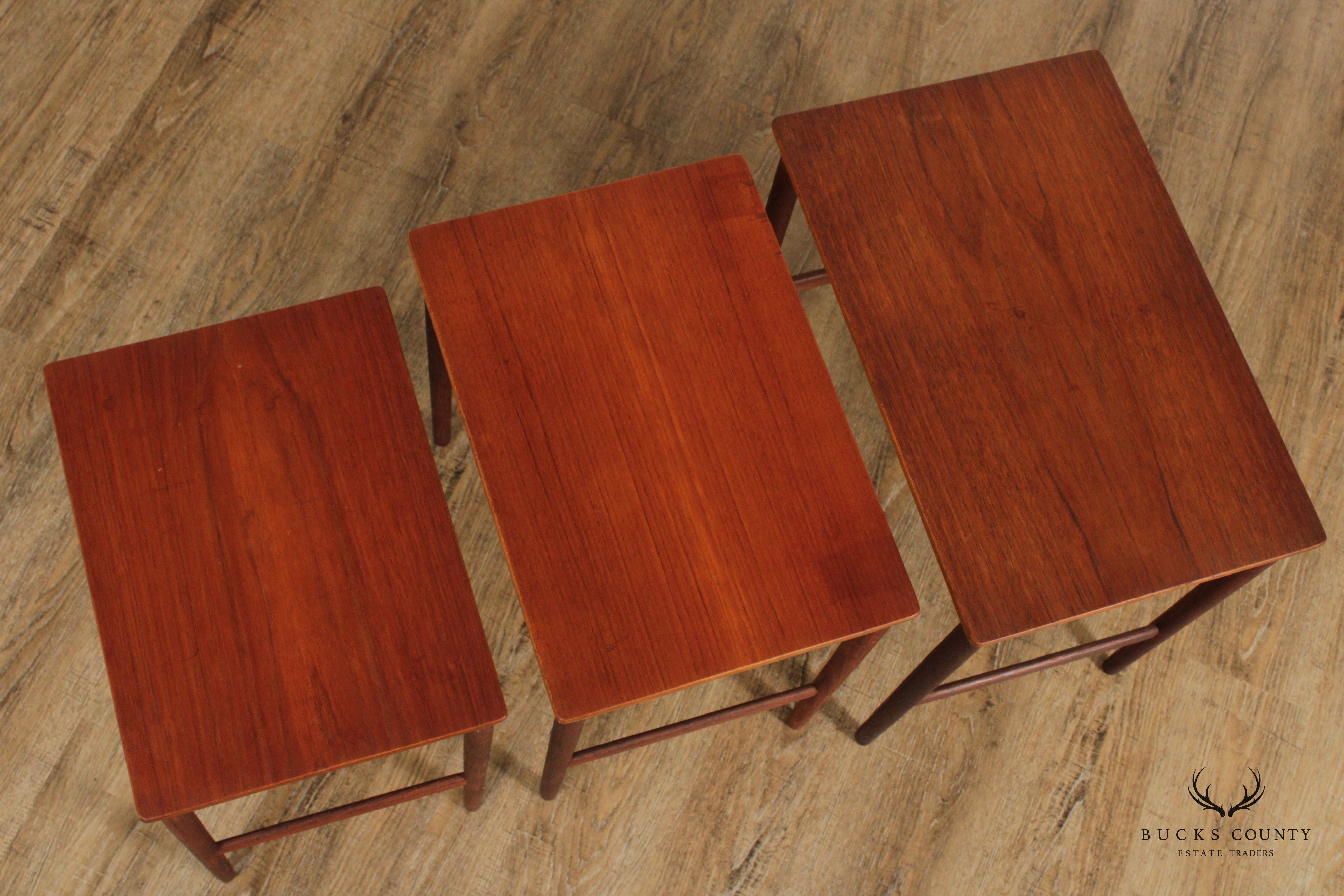 Illums Bolighus, Danish Modern set of three teak nesting tables