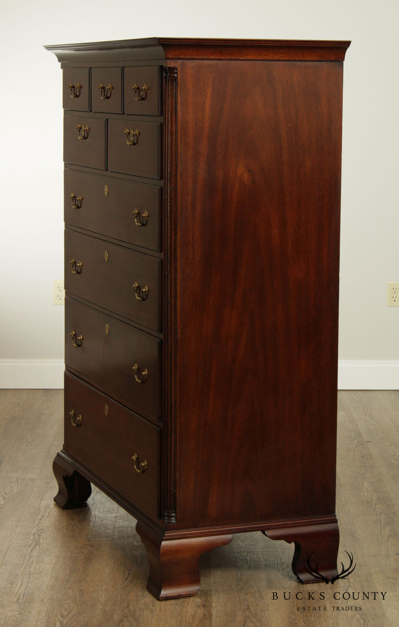 Kindel Winterthur Reproduction Mahogany Chippendale Style High Chest