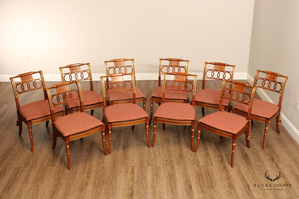 Baker Historic Charleston Collection Regency Style Set of Ten Dining Chairs
