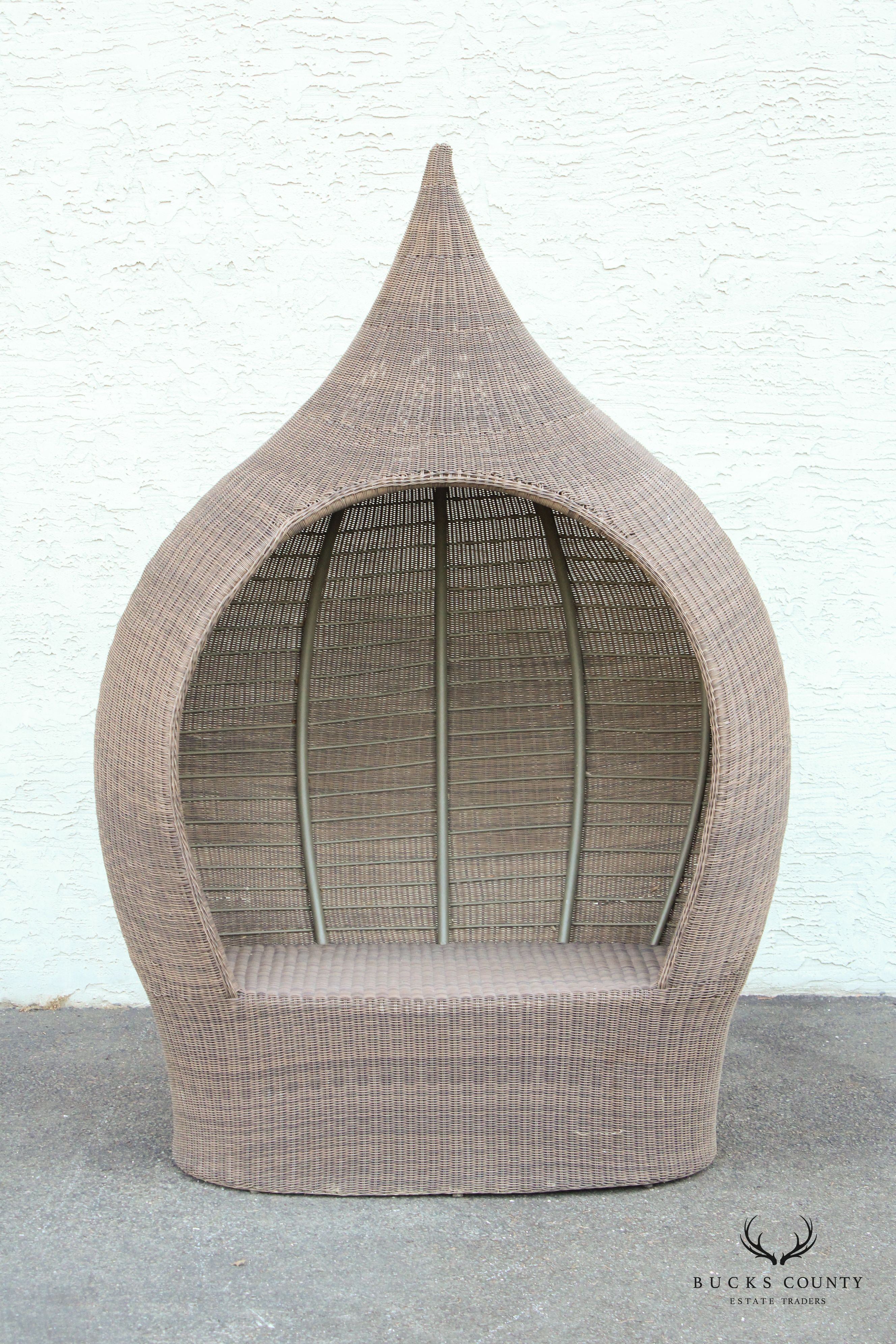 Boho Chic Wicker Beehive Garden Seat Settee