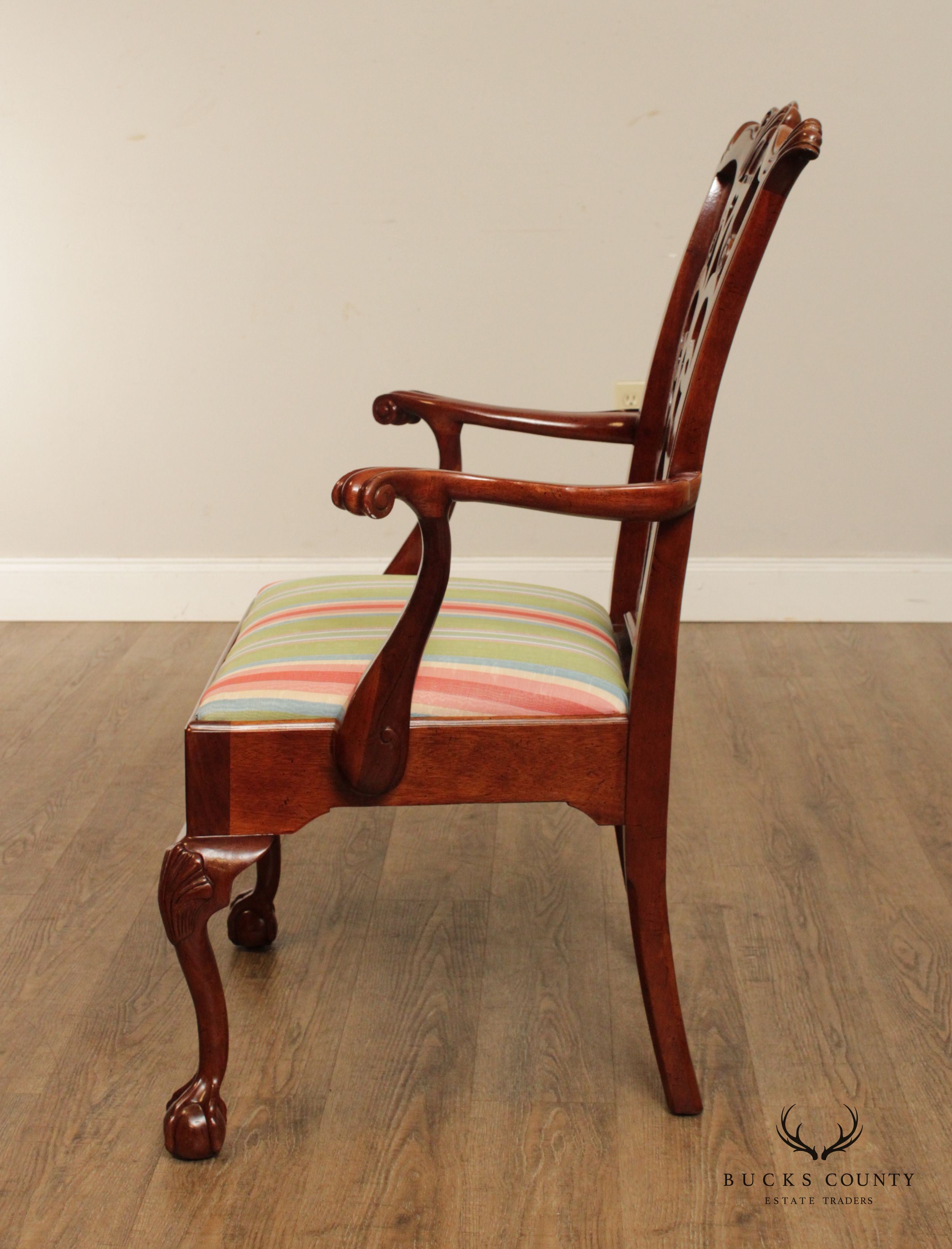 Chippendale Style Carved Mahogany Set of 10 Dining Chairs