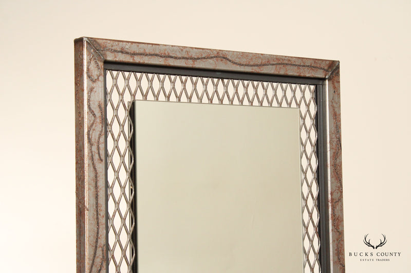 Unusual Custom Crafted Brutalist Steel Double Sided Dressing Mirror