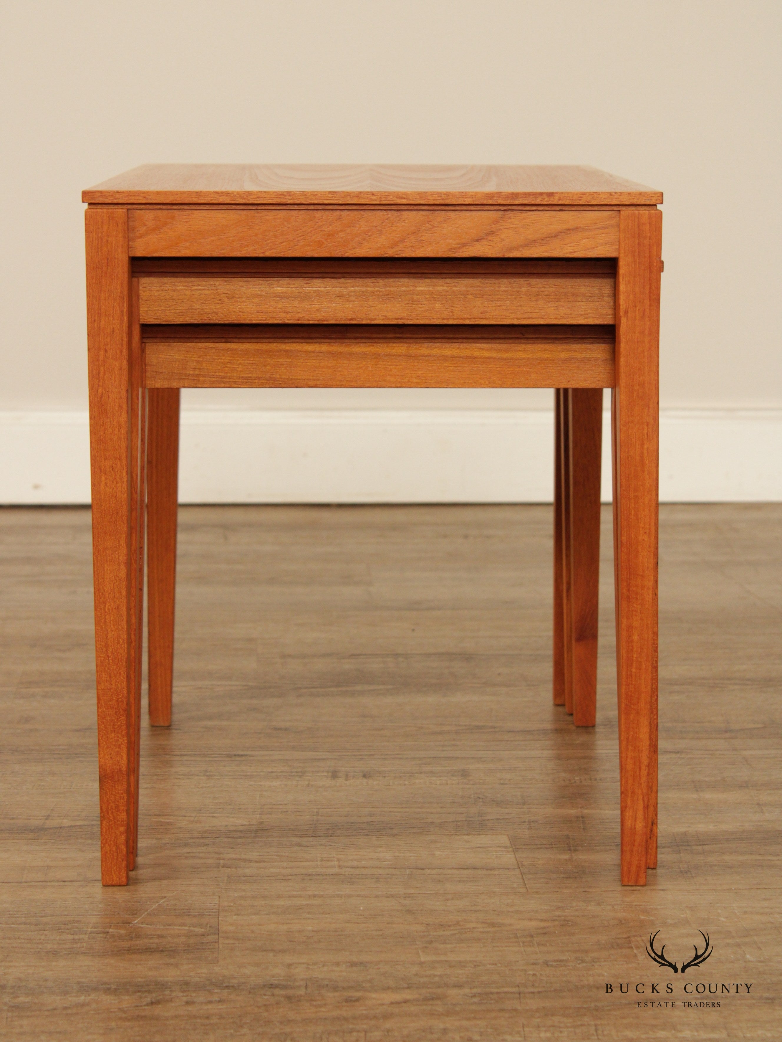 Mid Century Danish Modern Set of Three Nesting Tables