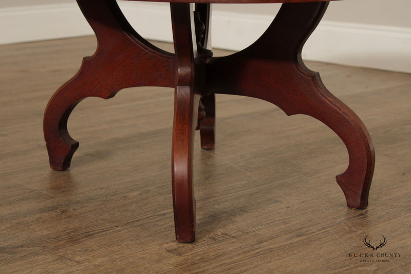 Victorian Furniture Carved Mahogany Marble Top Coffee Table
