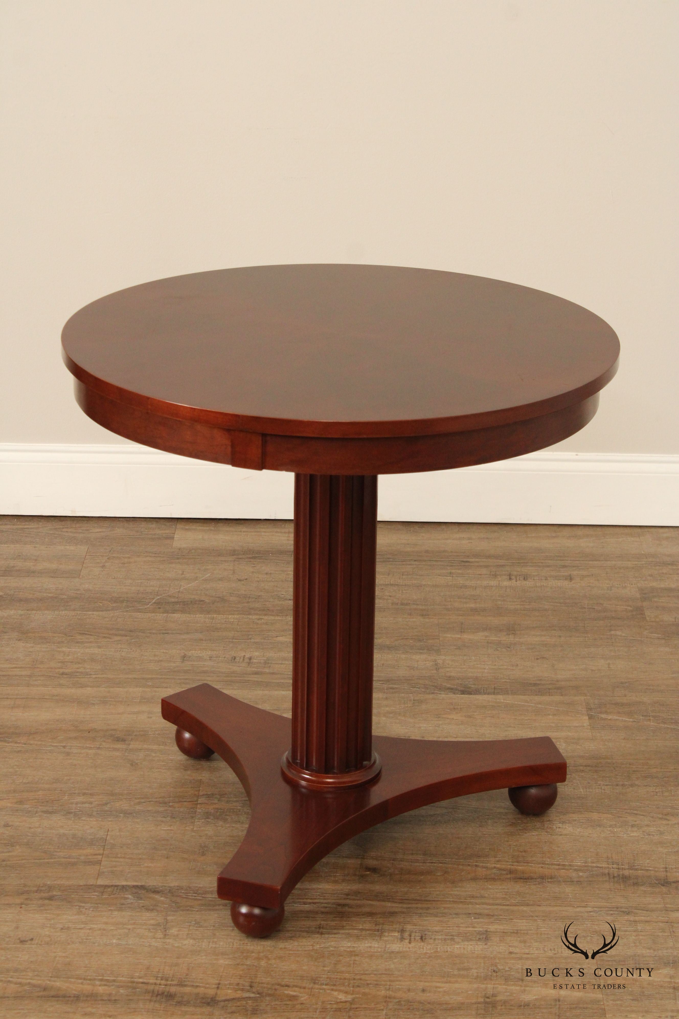 Ethan Allen 'Medallion' Collection Round Cherry Pedestal Side Table